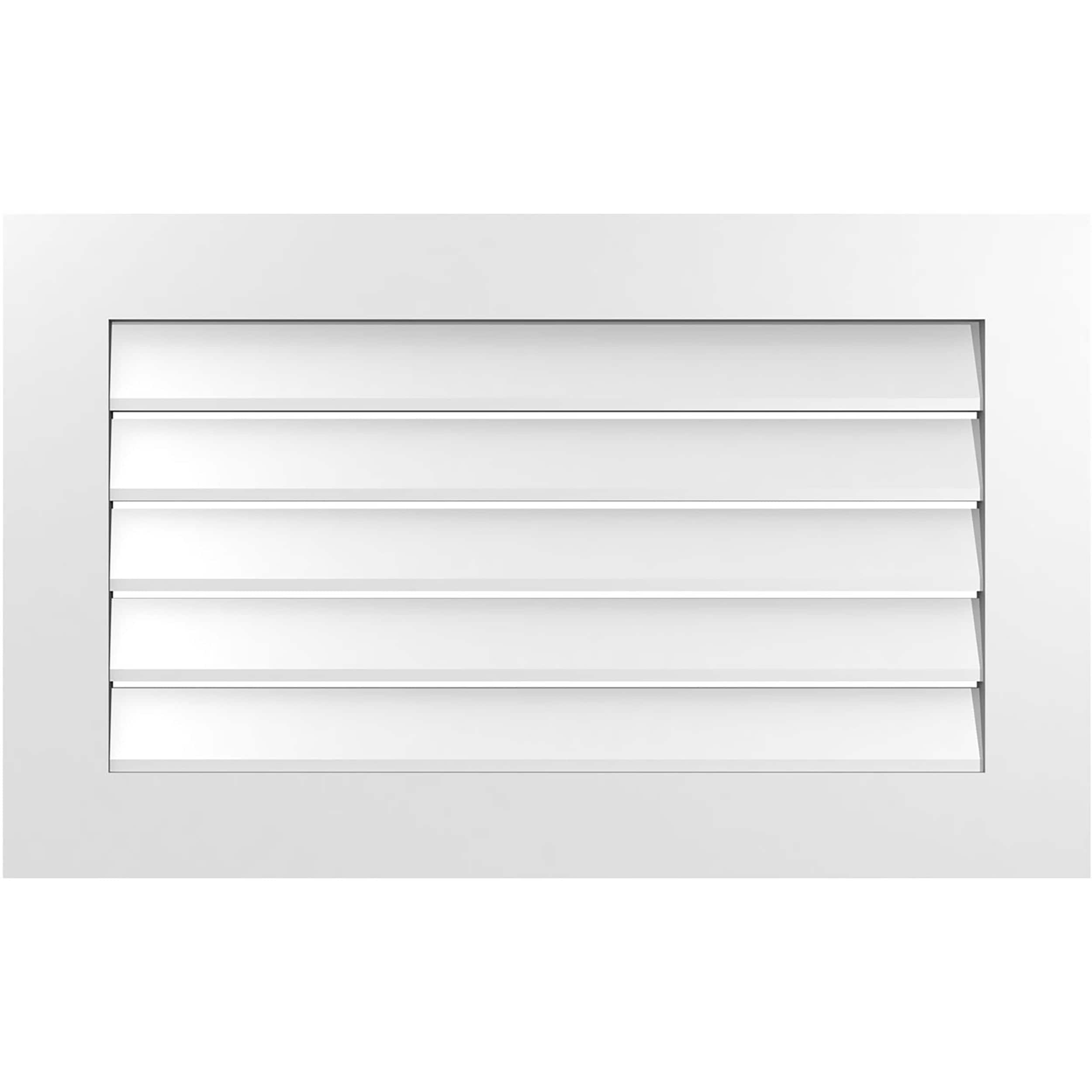 Ekena Millwork GVPVE36X2201SF 36-Inches x 22-Inches Off-white Rectangle PVC Gable Louver Vent