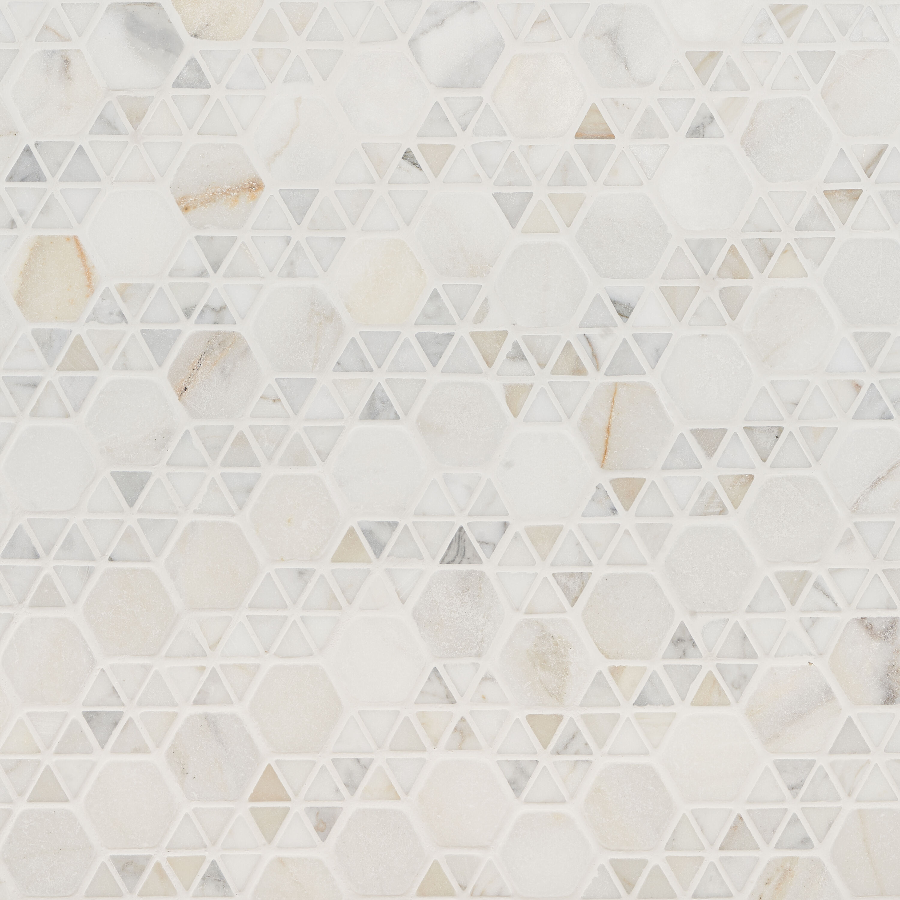 Artmore Tile EXT3RD106287 Sample - Triade Calacatta 4-in x 6-in Honed Patterned Hexagon Floor and Wall Tile