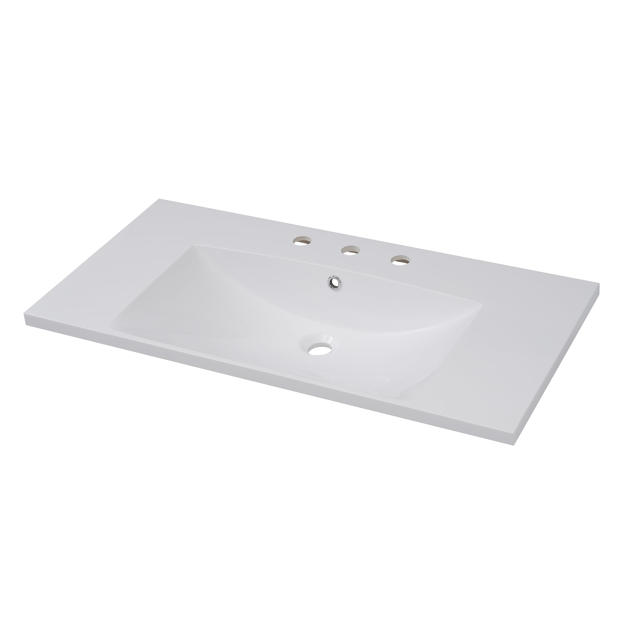 Tatayosi - XJ-36Inches x18Inches Bathroom Sink with Three Holes (8Inches Centerset) Resin Bathroo...