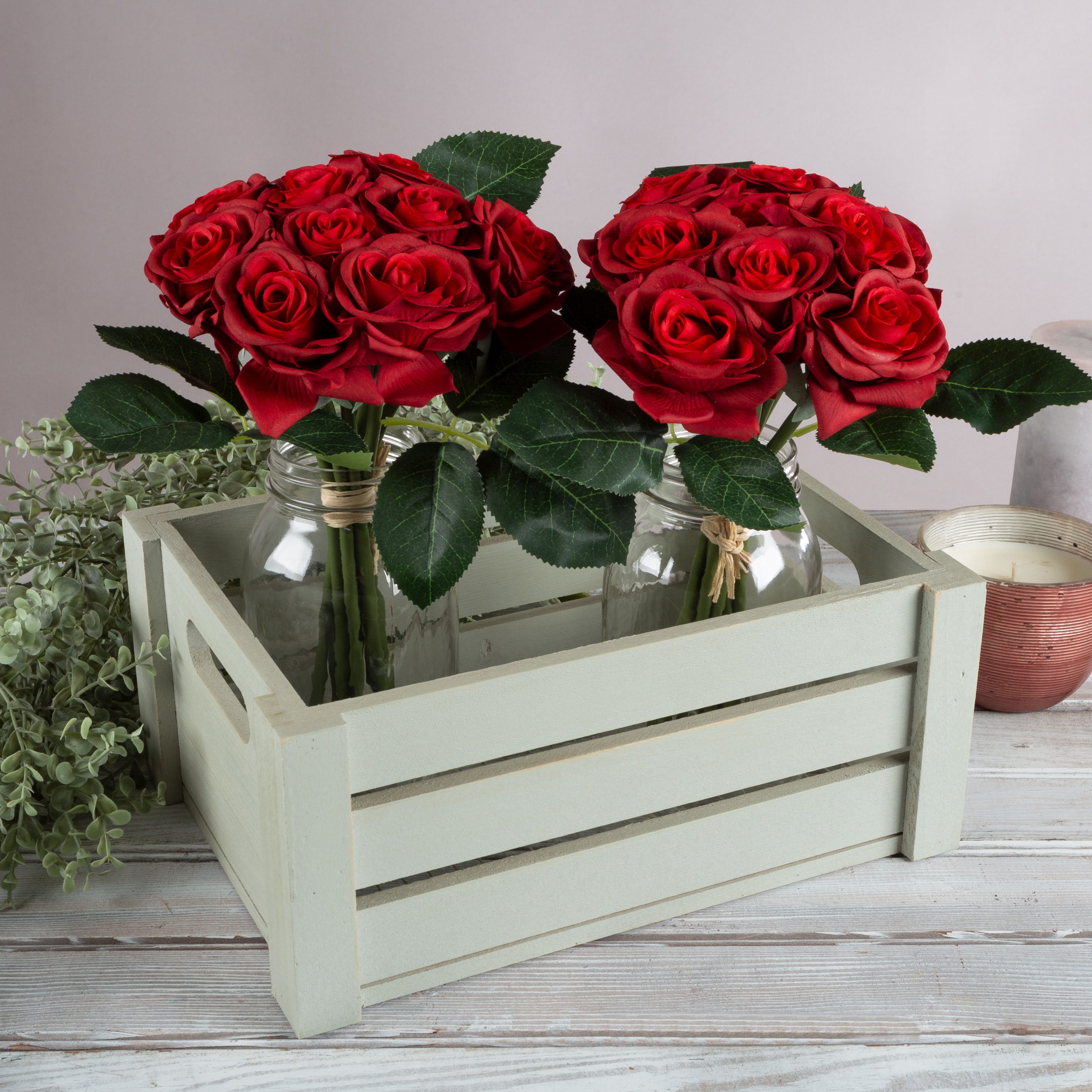 Nature Spring 159542RHG 11.5-in Red Indoor Desktop Rose Artificial flower