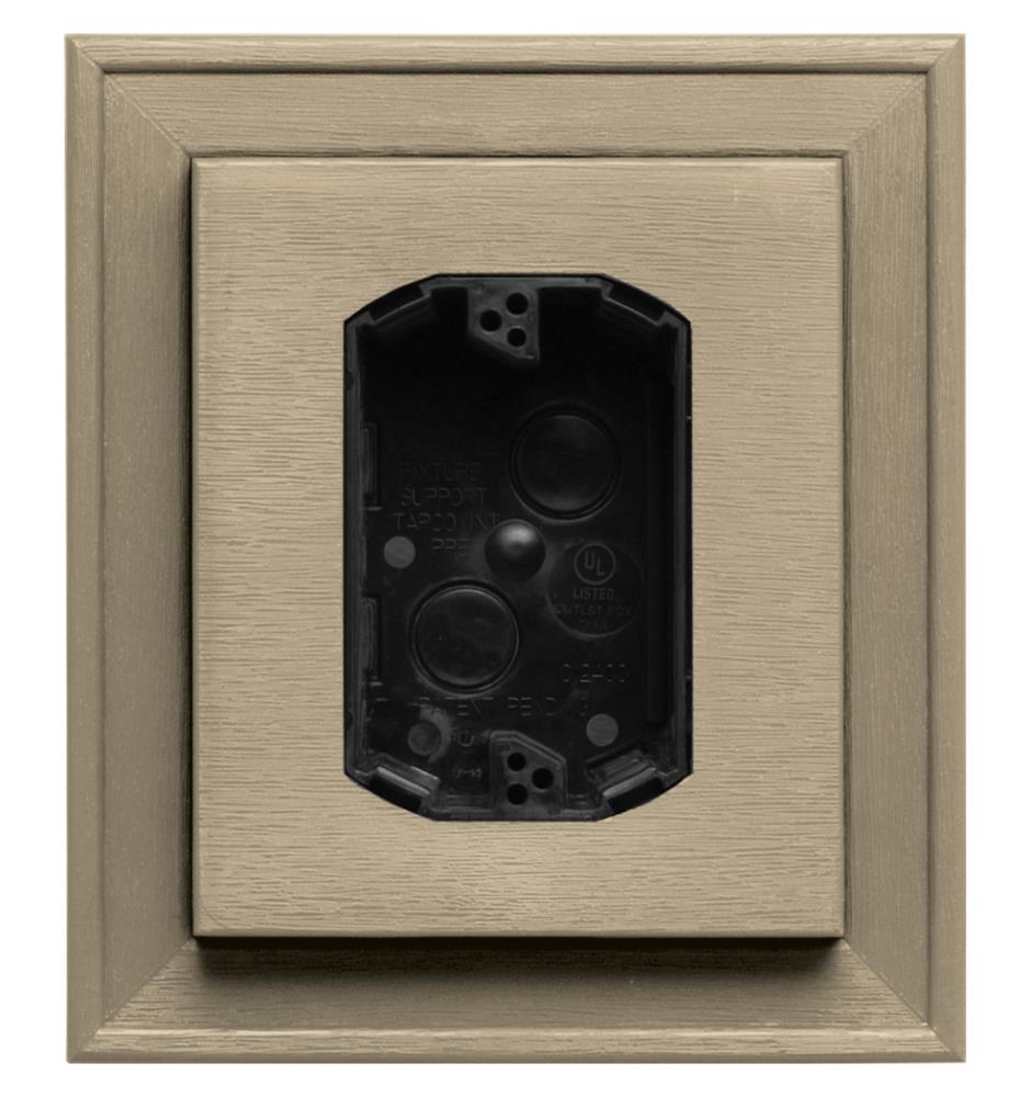 Builders Edge 130110010013 7-in x 8-in Light Almond Vinyl Electrical Mounting Block