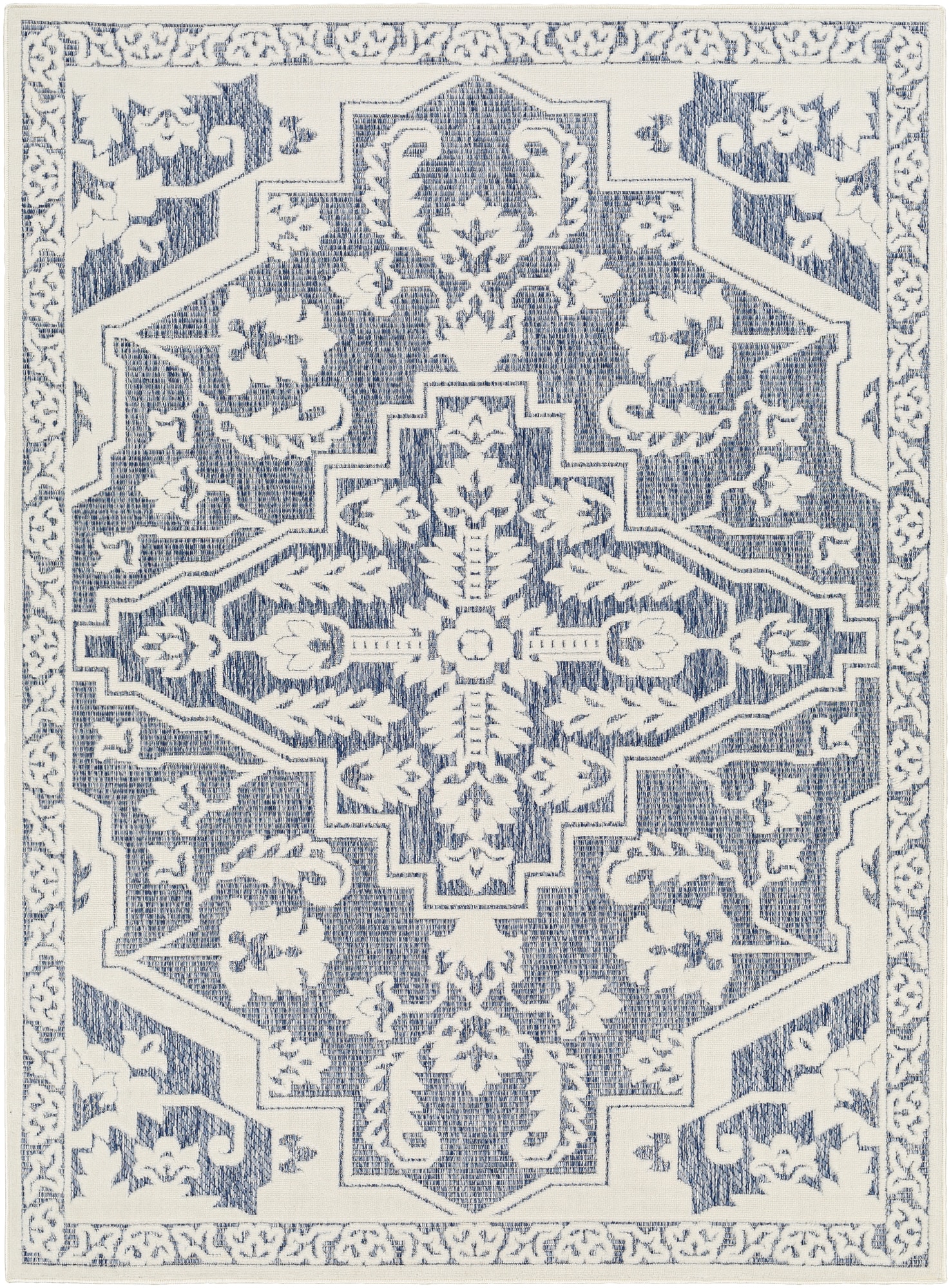 Livabliss SFG2338-71010 San Diego 8 x 10 (ft) Polypropylene Blue Rectangular Indoor/Outdoor Medallion Oriental Area rug
