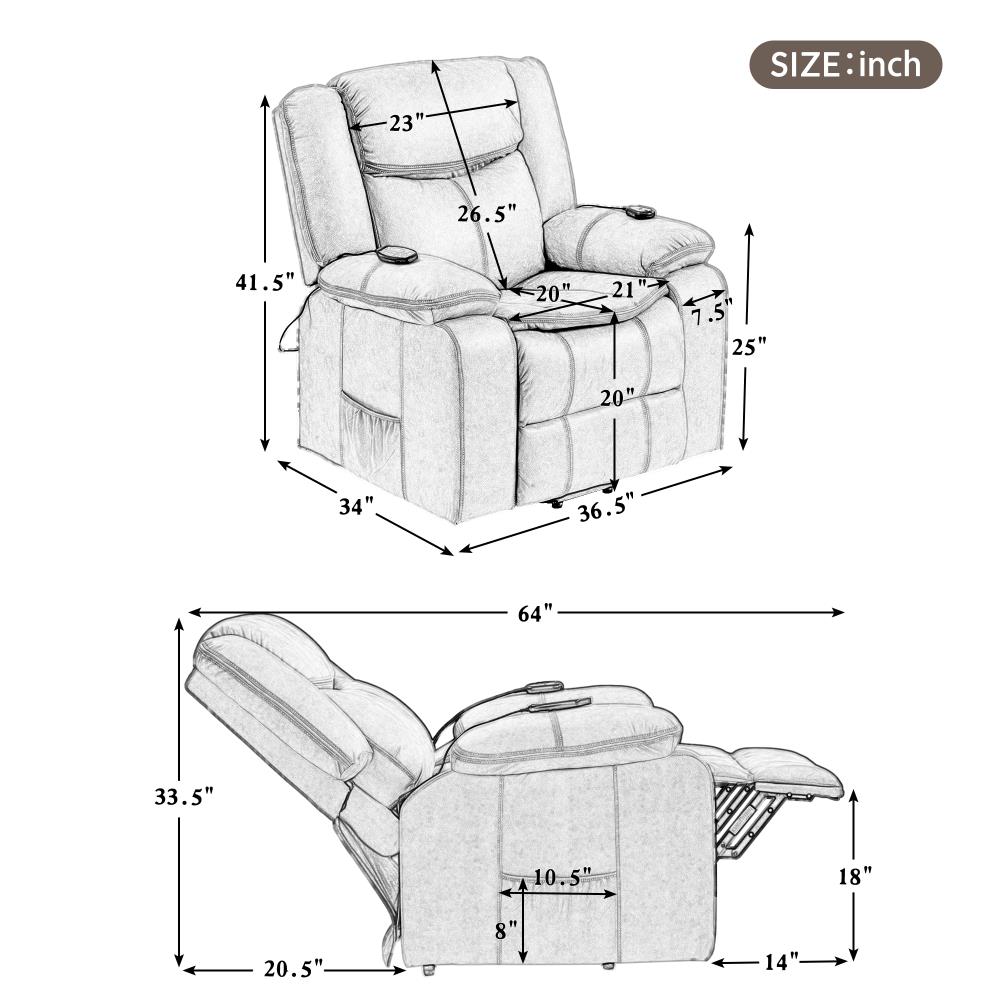 Clihome OF-1978WF19-AABR recliners - View #10