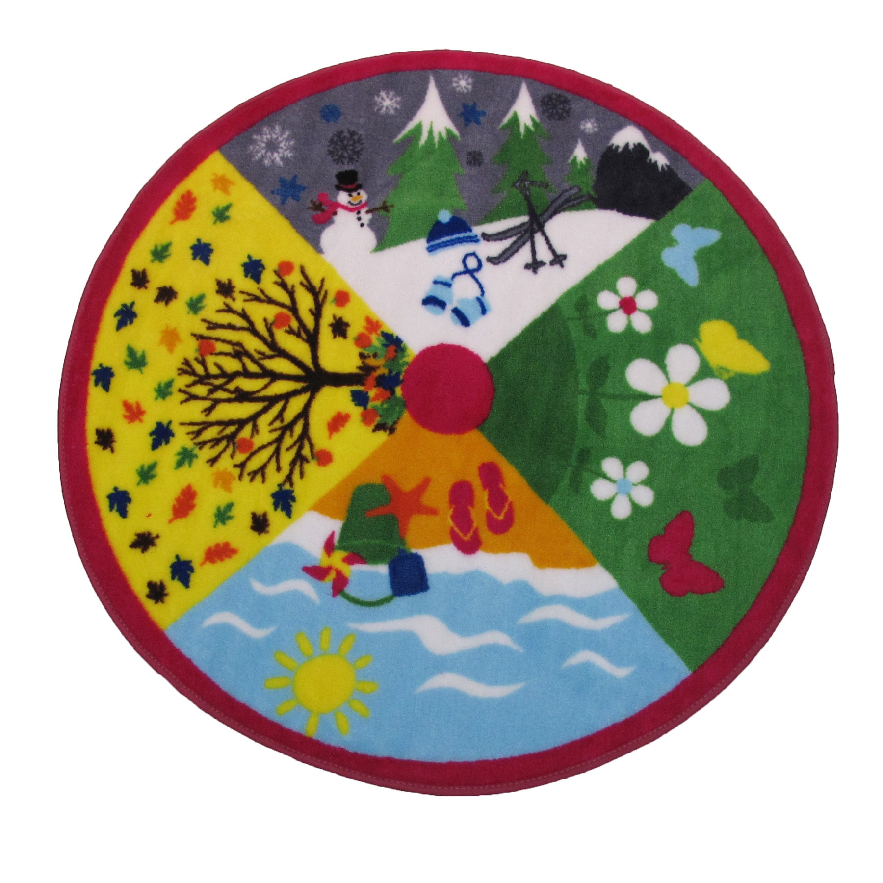 Fun Rugs FTS-018 39RD Fun Time Shape 3 X 3 (ft) Multi-color Round Indoor Area Rug