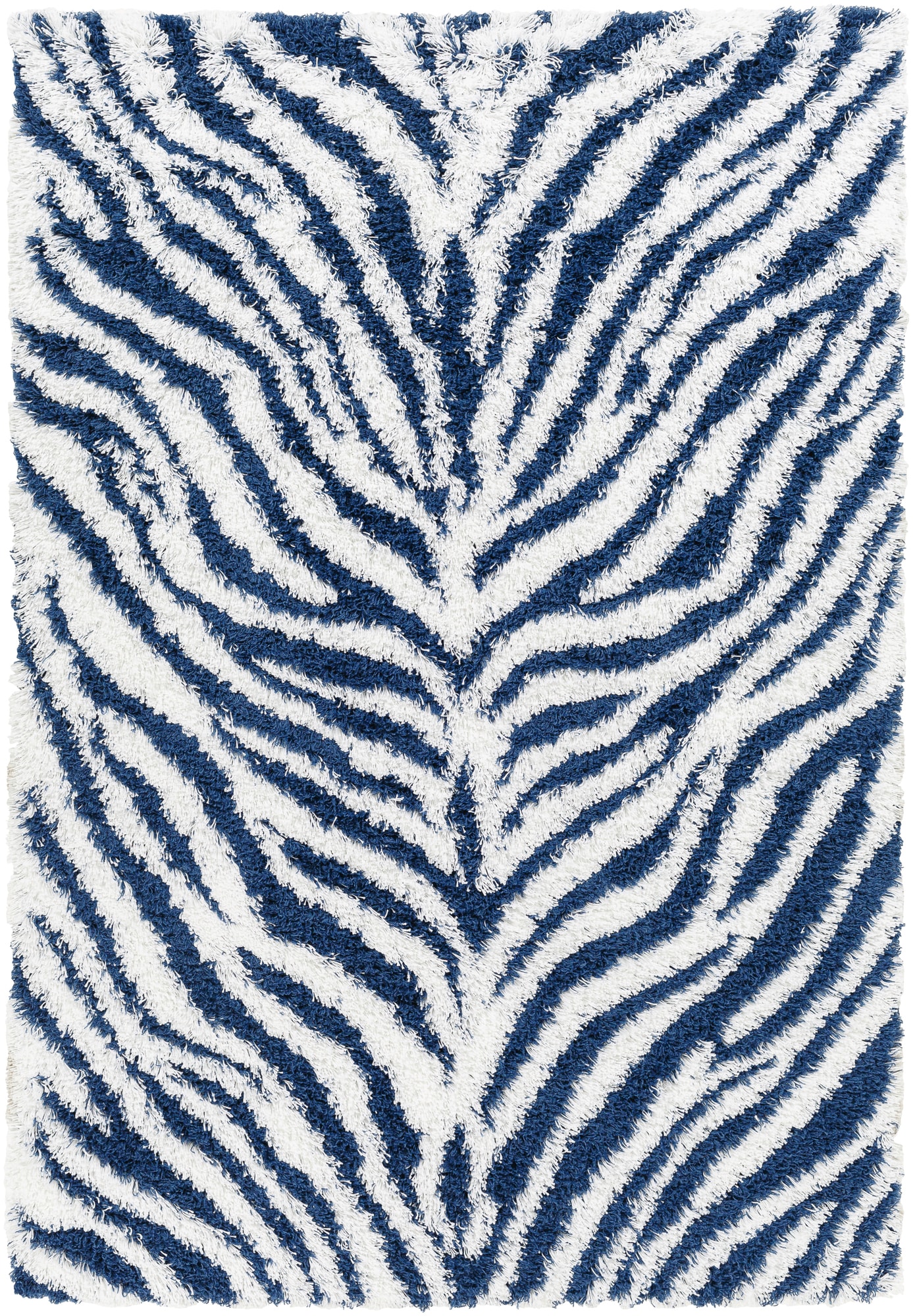 Livabliss USG2335-5373 Urban Shag 5 x 7 (ft) Polypropylene Blue Rectangular Indoor Animal print Area rug