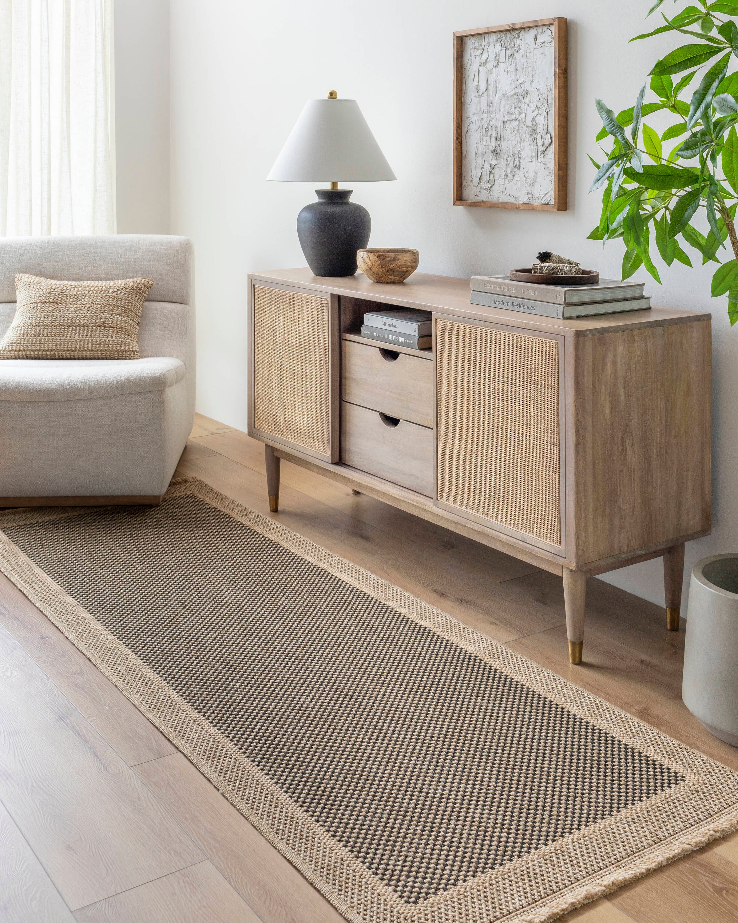 Livabliss MGE2303-2773 Mirage 2 x 7 (ft) Polypropylene Brown Rectangular Indoor/Outdoor Border Farmhouse/Cottage Runner rug