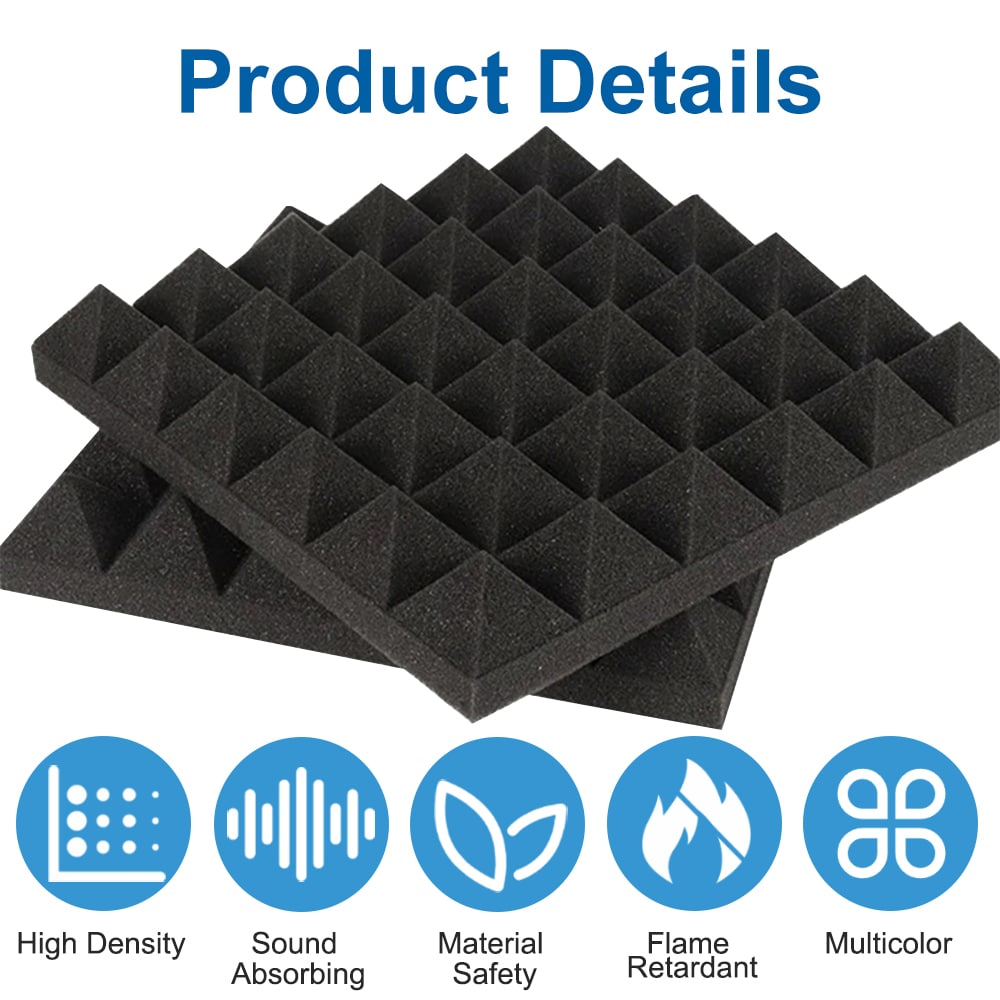 Agfabric 2-in x 12-in Black Foam Acoustical Sound Absorbing Panel in ...