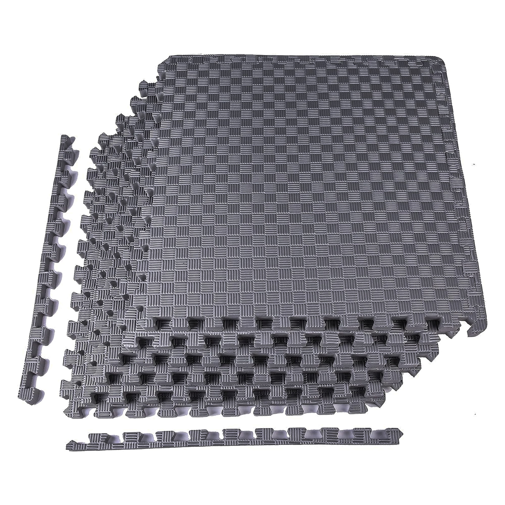 Balancefrom 317960 Fitness 24 Sq Ft Interlocking EVA Foam Exercise Mat Tiles  Gray