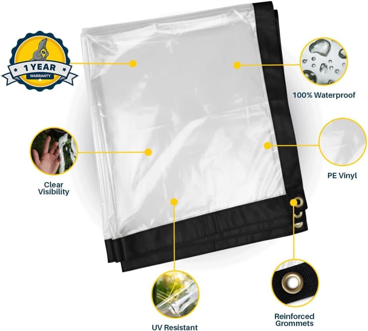 Seal Skin Covers 10-ft x 12-ft White Waterproof Commercial Vinyl