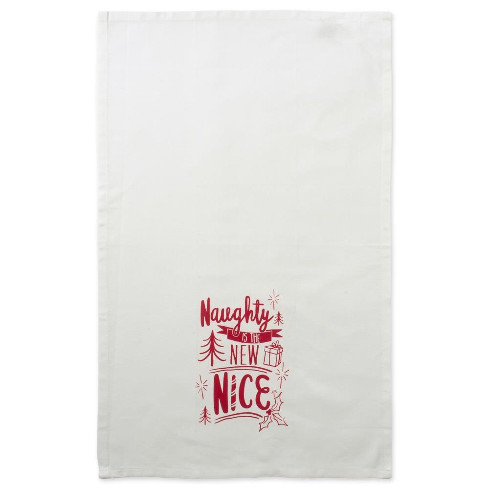 DII Assorted Naughty Nice Holiday Printed Dishtowel (Set of 2)