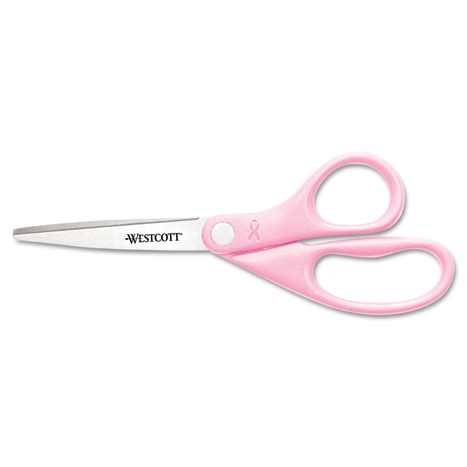 Westcott 8 Inch Breast Cancer Awareness Straight Scissors Stainless Steel Pink #15387