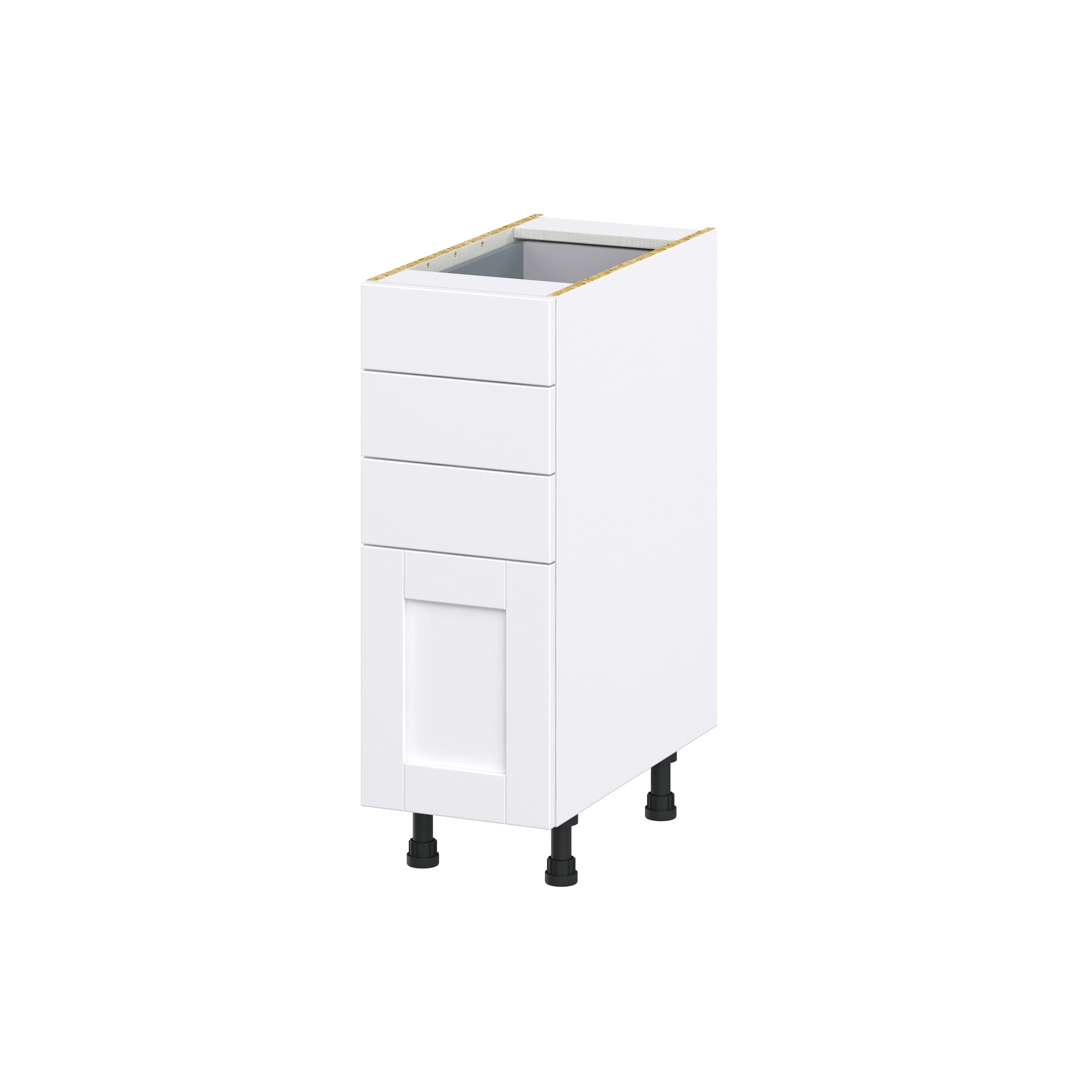 Hugo&Borg DSB4D12-RM Rosemont 12-in W x 34.5-in H x 24-in D Glacier White 4 -Drawers Drawer Base Fully assembled Cabinet (Recessed Panel Shaker)