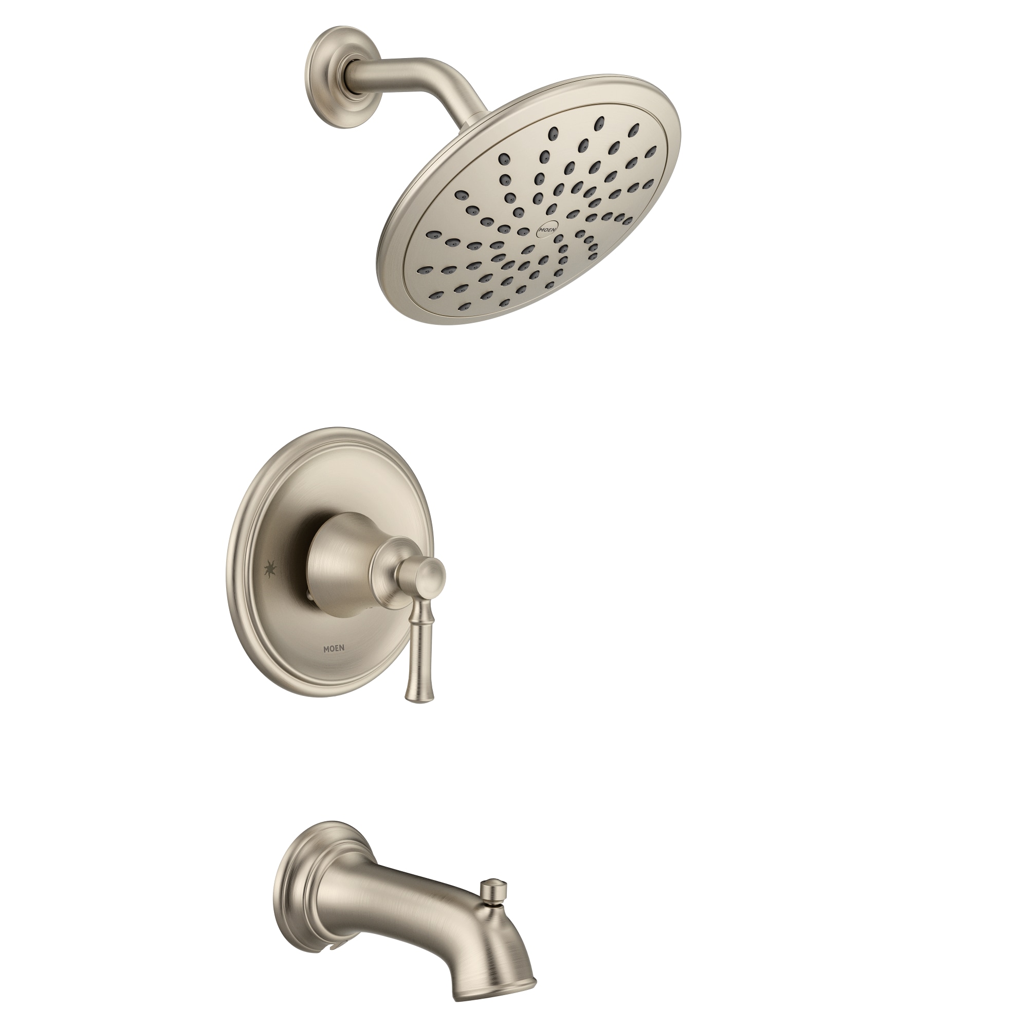Moen T2283EPBN Dartmoor Brushed Nickel 1-handle Single function 8-Inches Round Bathtub and shower Faucet