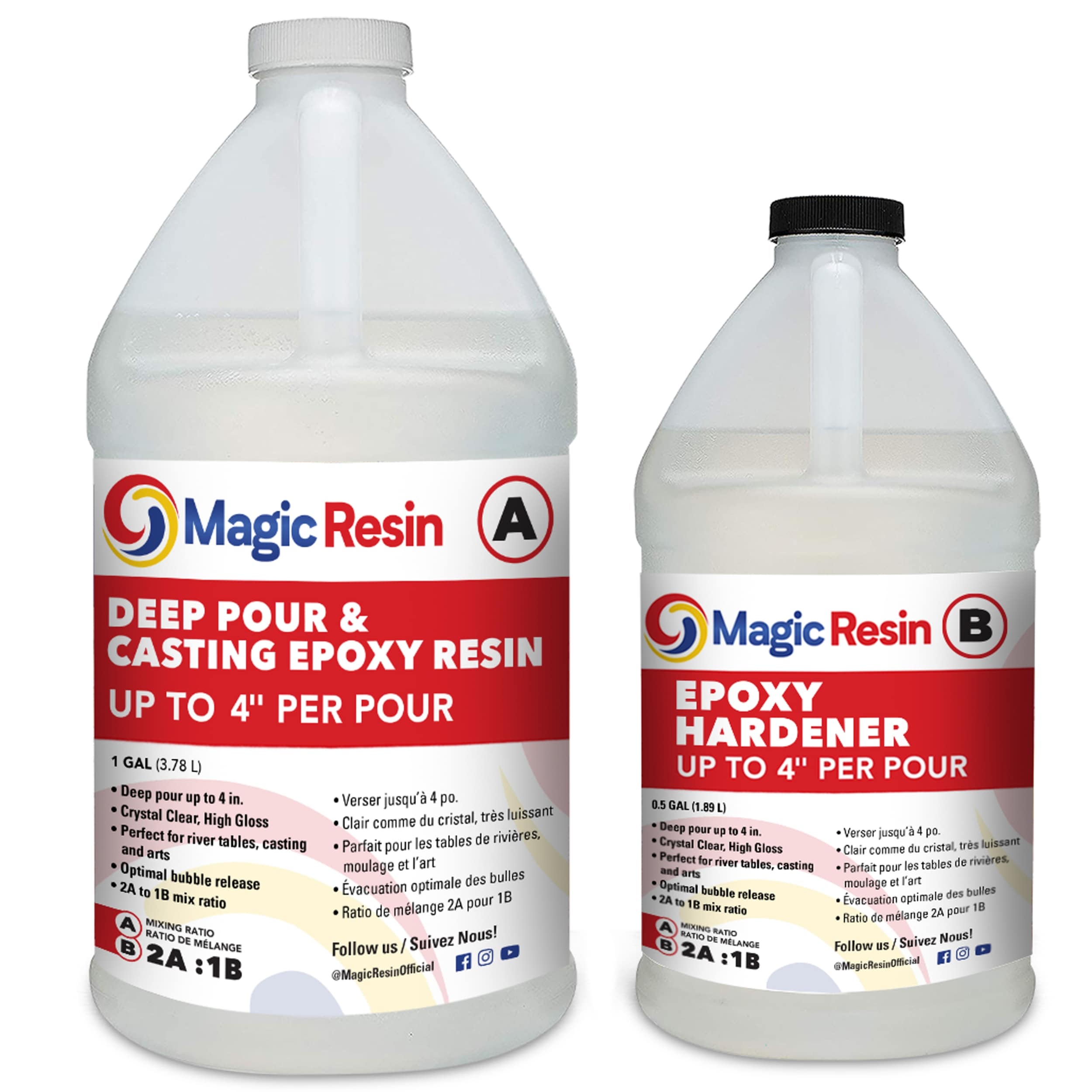 Magic Resin MR1.5G4 Deep Pour Epoxy 4'' Clear Epoxy Adhesive