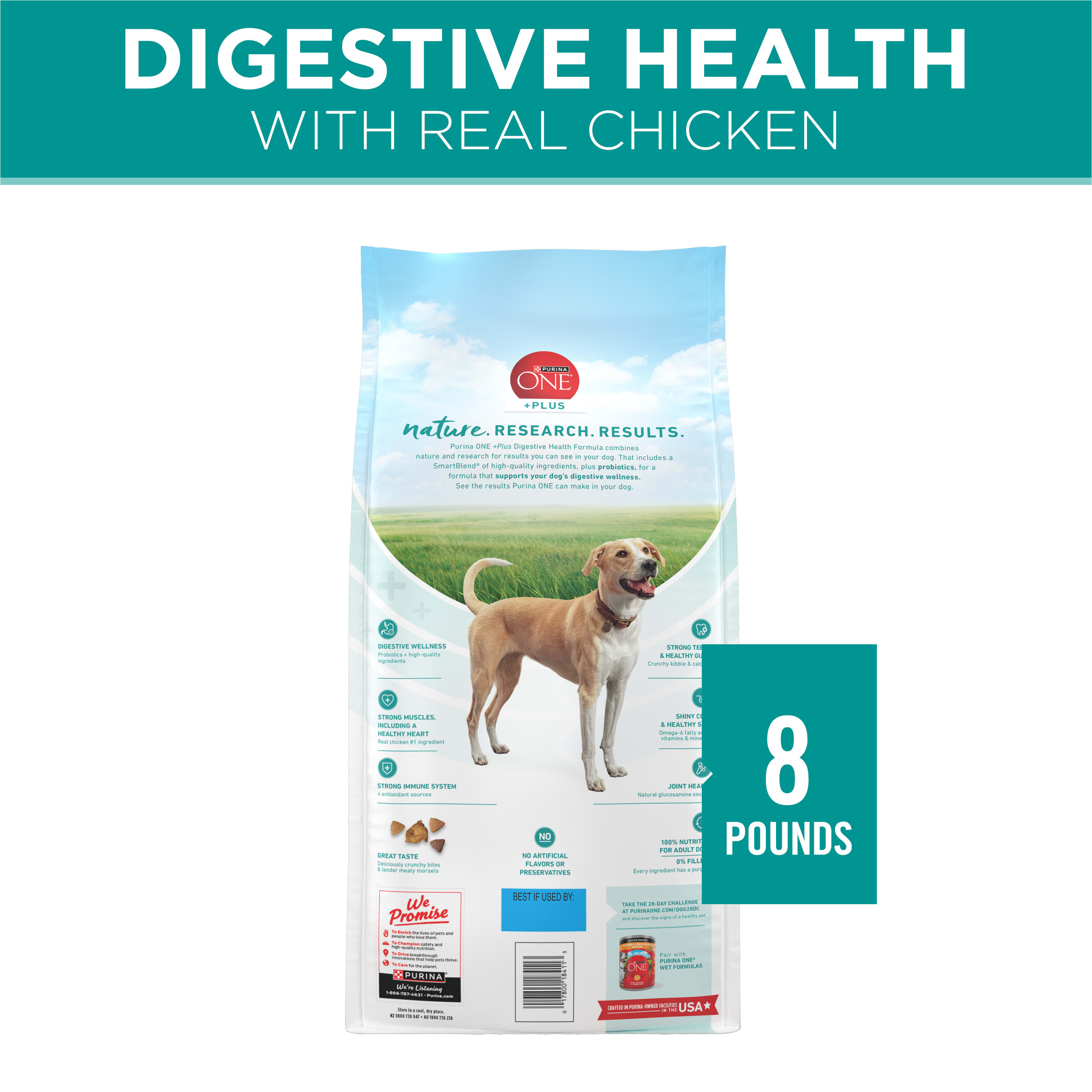 Nestle Purina Purina One +Plus Dry Dog Food Adult Real Chicken 8