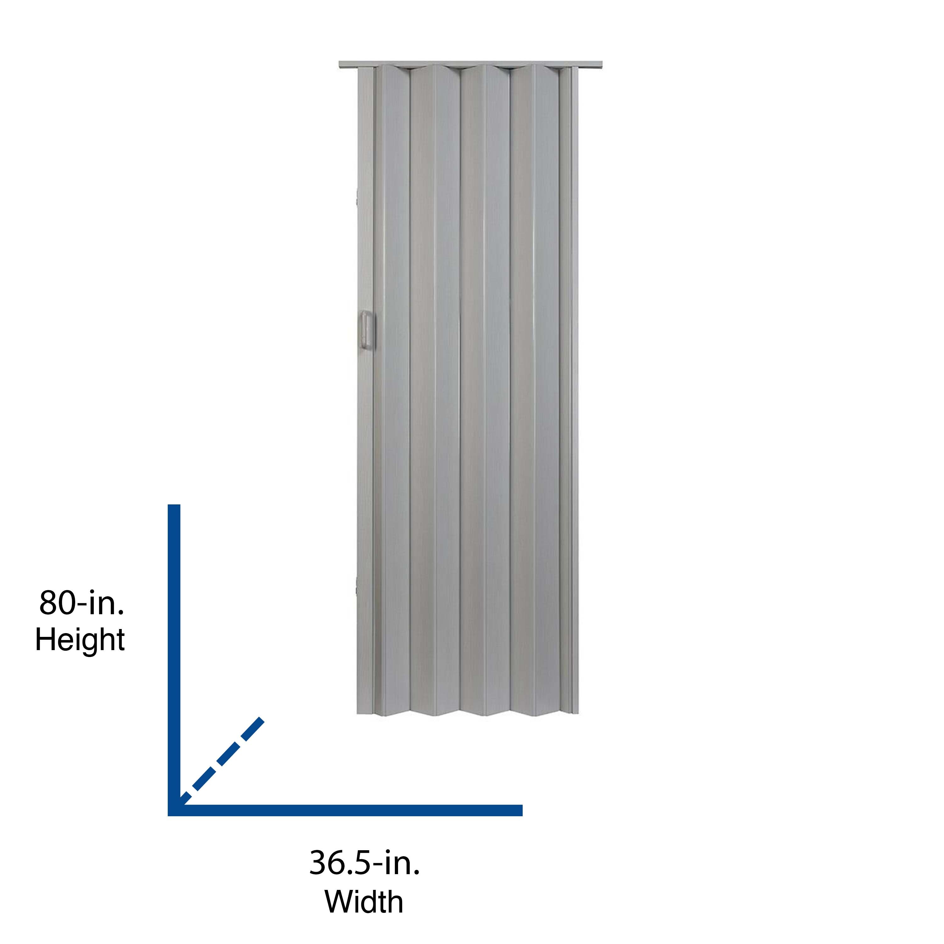 Spectrum Oakmont 36-in x 80-in Reversible/Universal Handing Dove Grey Vinyl Accordion Door ( Hardware Included )