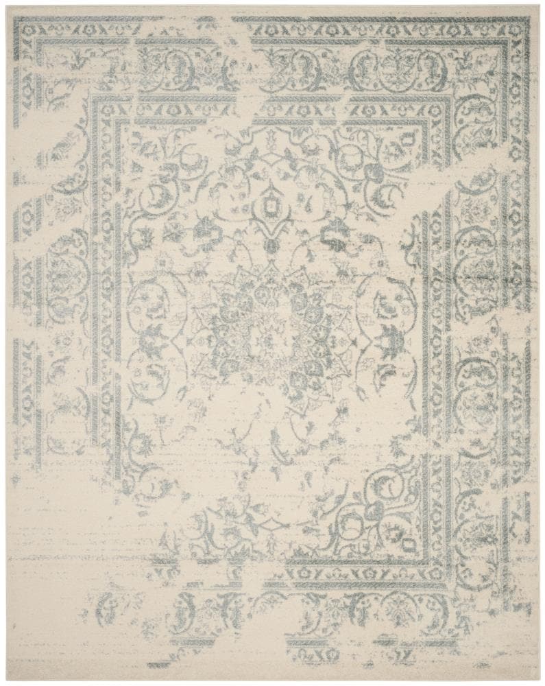 Safavieh ADR101S-9 Adirondack Plaza 9 x 12 (ft) Loomed Polypropylene Ivory/Slate Rectangular Indoor Distressed/Overdyed Vintage Area rug