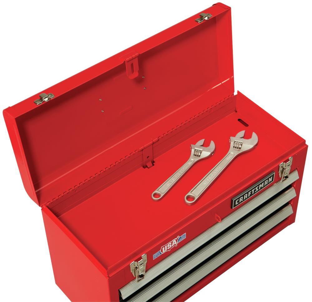 Craftsman Portable Tool Box 20 5 In 3 Drawer Red Steel Lockable Tool