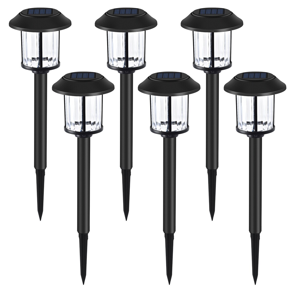 Harbor Breeze 6-Pack 10-Lumen 0.075-Watt Black Solar LED Outdoor Path Light Kit (3000 K)