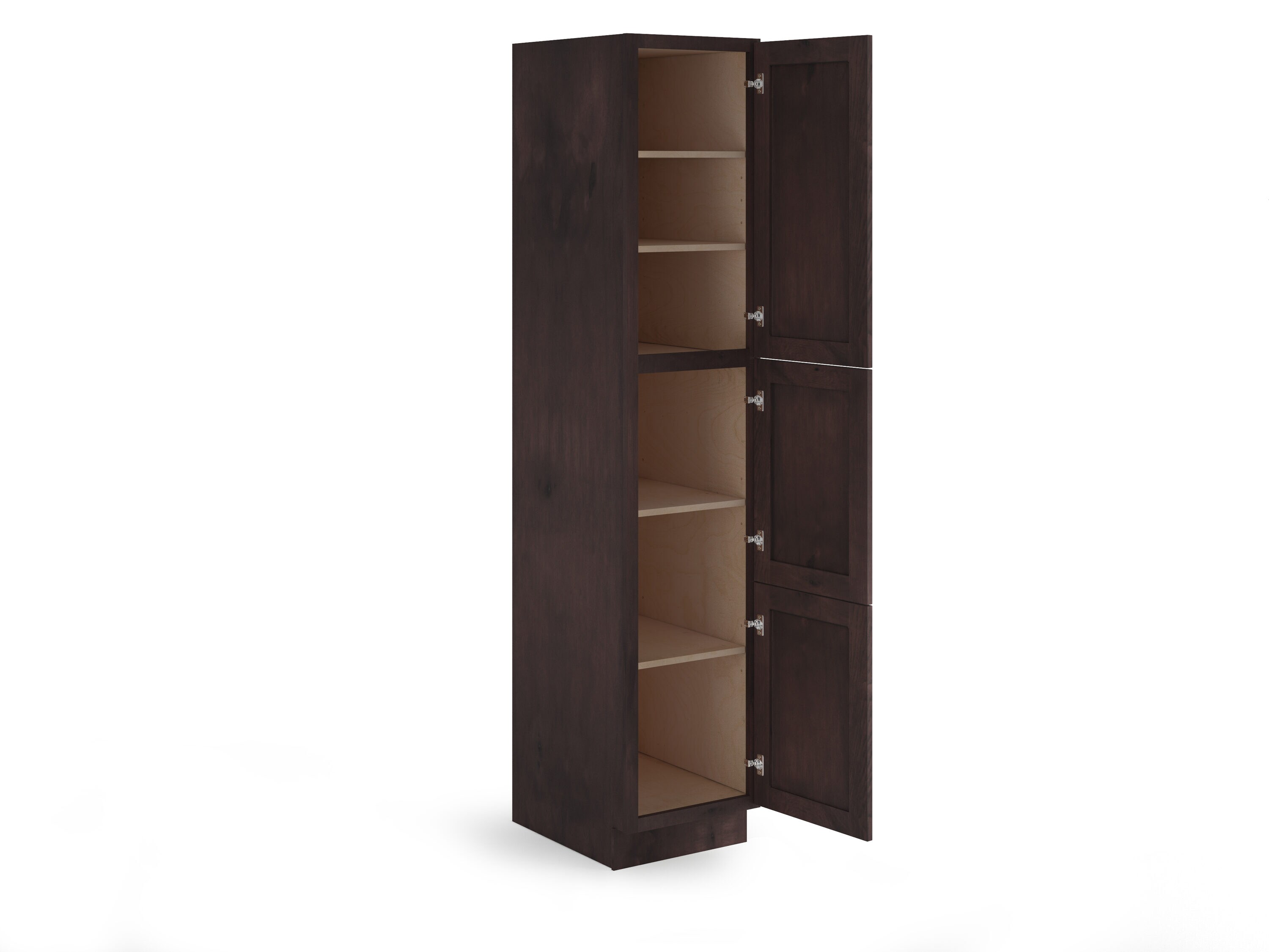 Valleywood Cabinetry 18-in W x 84-in H x 24-in D Rustic Hickory Pantry Ready To Assemble Plywood Cabinet (Flat Panel Shaker Door Style)