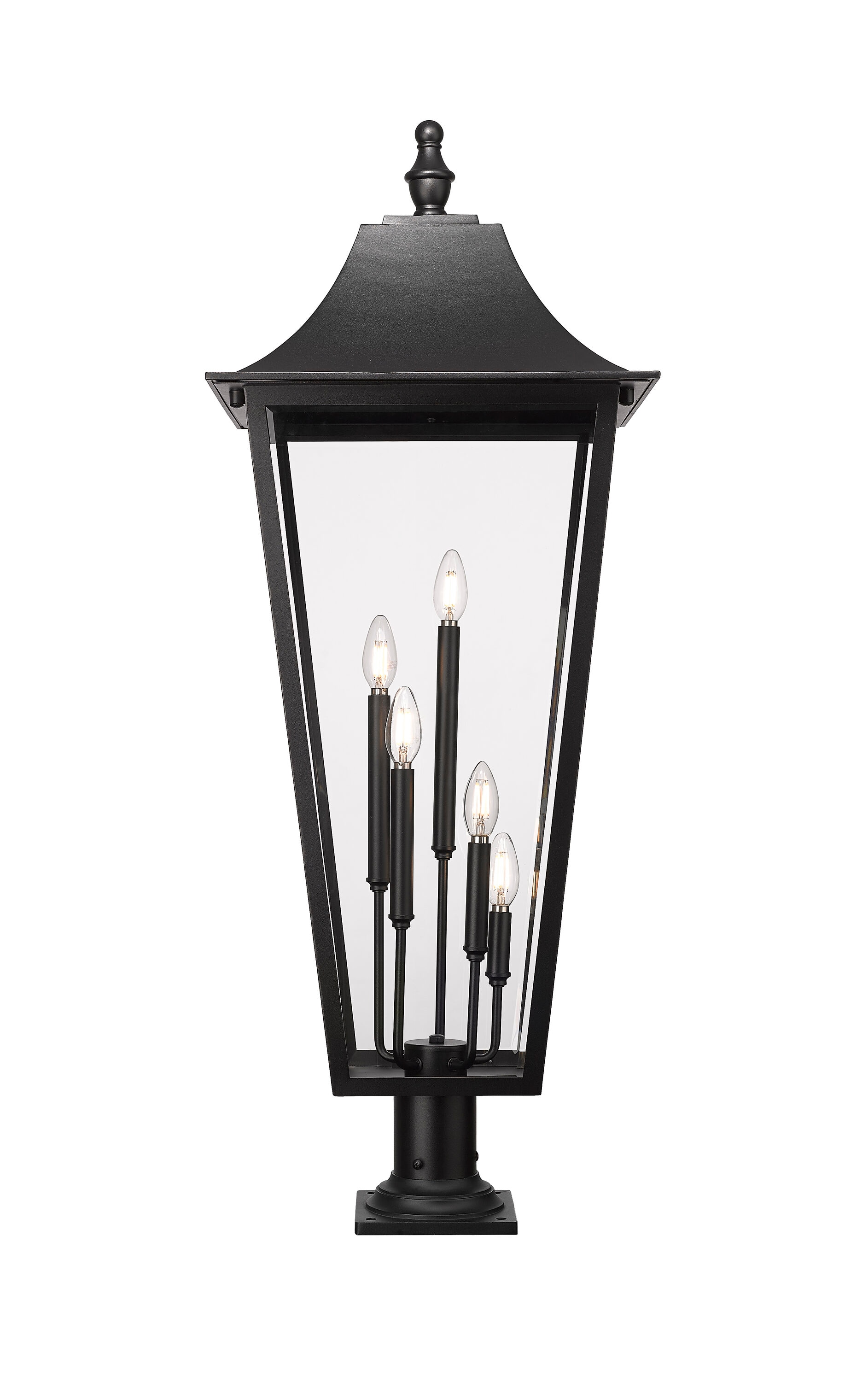 Black Stainless Steel 5-Light Outdoor Pier Lantern