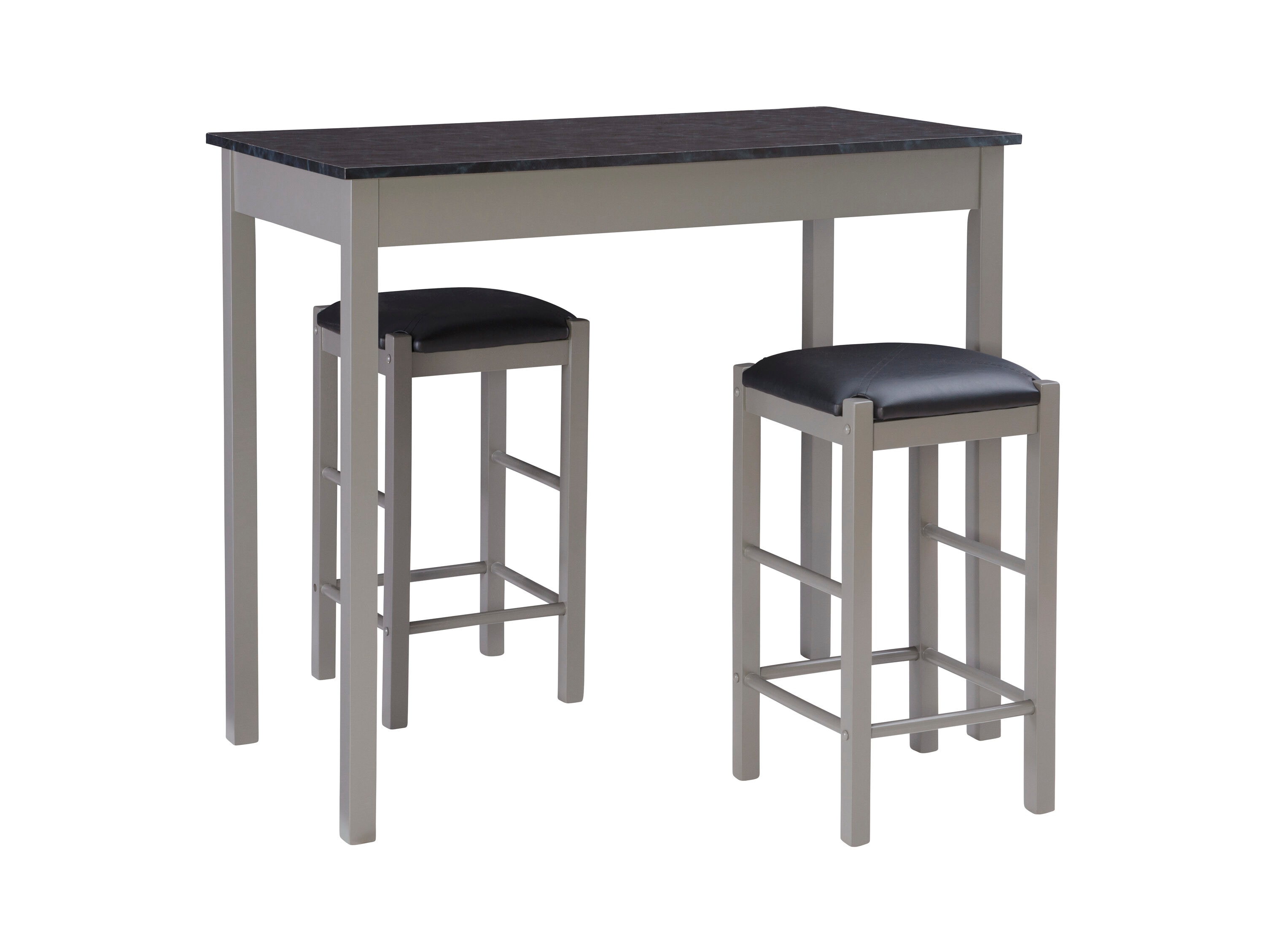 Linon LOWES1830 Gray Contemporary/Modern Dining Room Set with Rectangular Table ( Seats 2 )