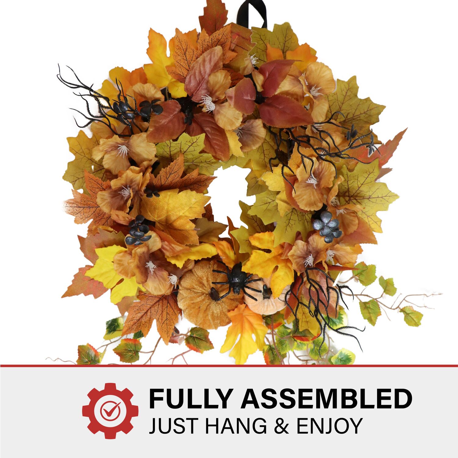 Haunted Hill Farm HHPUMP-1WRTH Artificial-Halloween-Wreaths - View #6