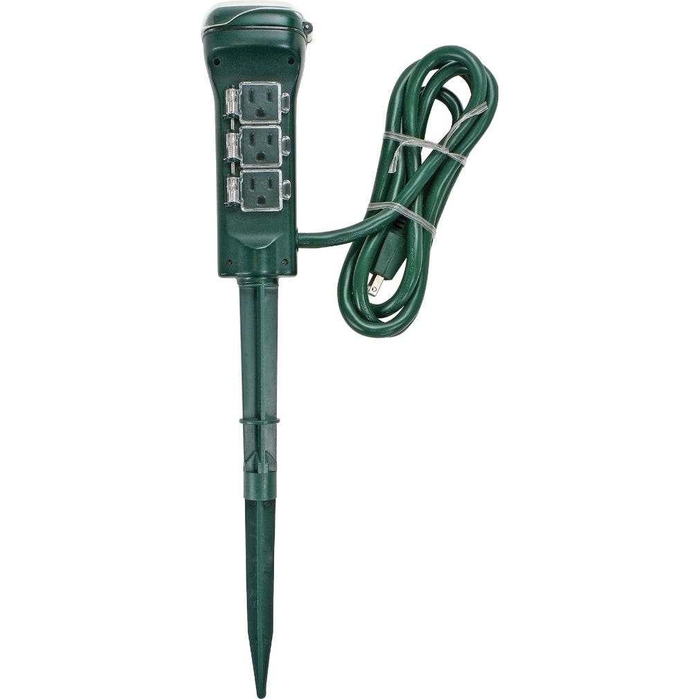 Woods 504637 13547 Outdoor Yard Stake with Photocell Timer and 6-Foot Cord for Holiday Lighting