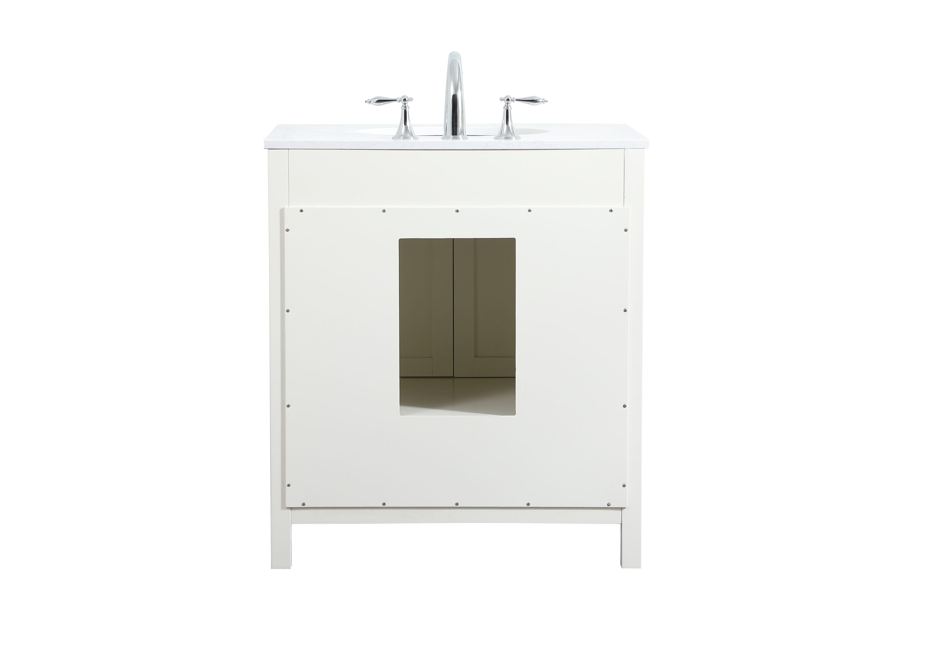 Irene 30" White MDF Single Bathroom Vanity with Quartz Top