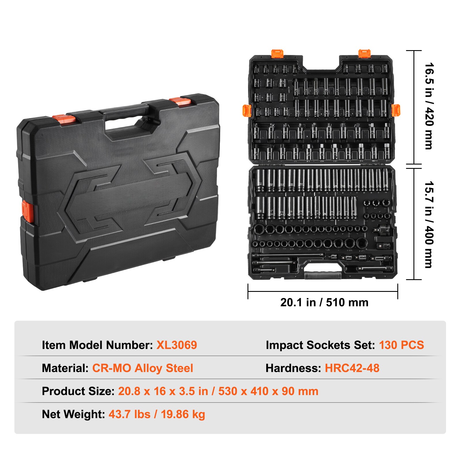 VEVOR SCCJTTZJ1CRM06163V0 Impact-Socket-Sets - View #7