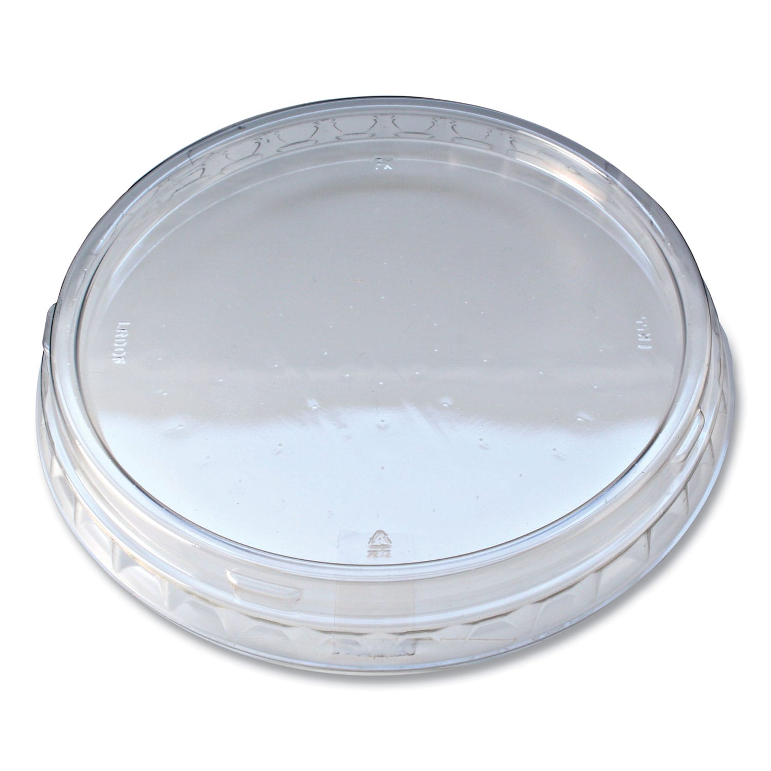 Fabri-Kal Recycleware Round Deli Container Lids Flat Outer Fit Clear Plastic 500/Carton