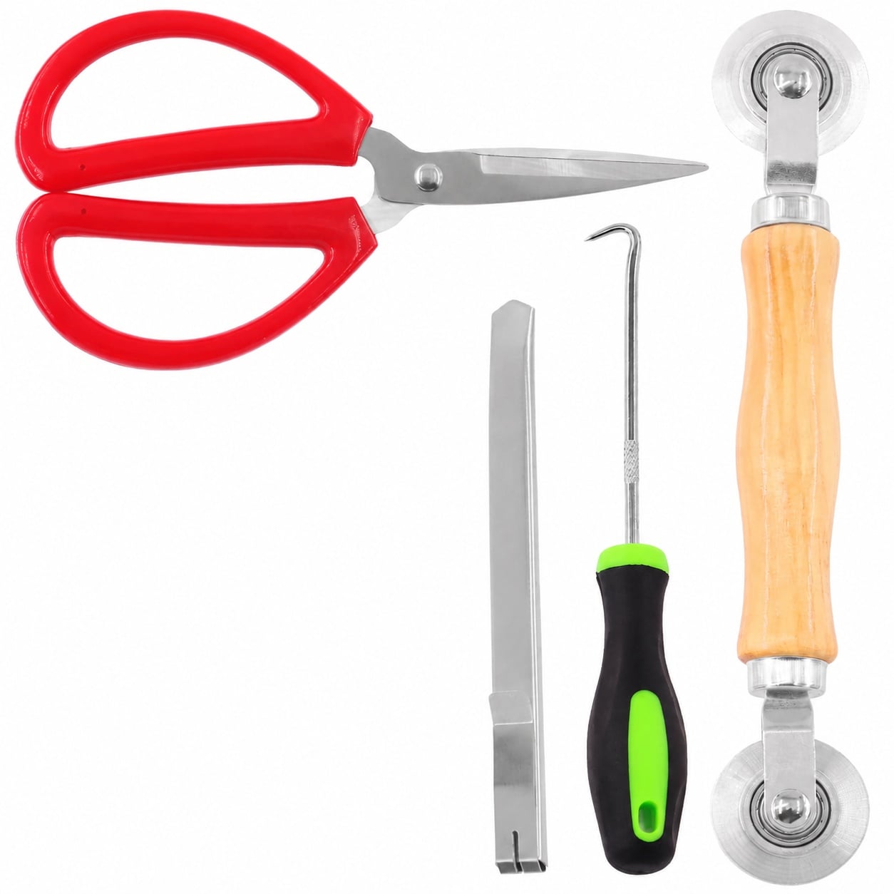 Aoibox  5 Piece Screen Repair Tool Kit with Dual Wheel Spline Roller Removal Hook Knife Scissors and Tape