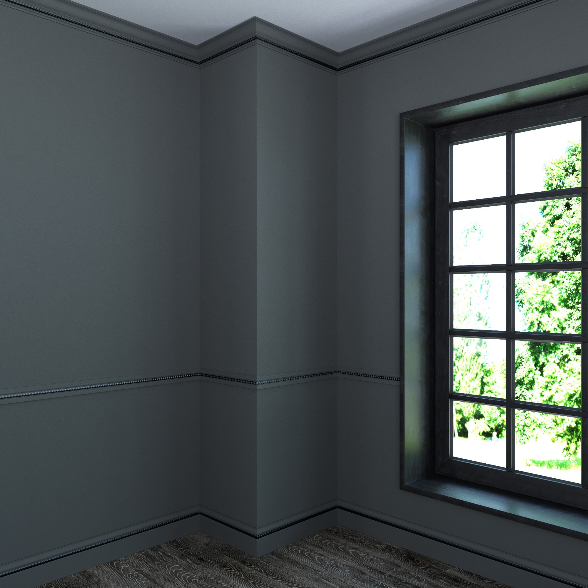 Ornamental Mouldings 1334L-4BLK Square-Lattice-Moulding - View #5
