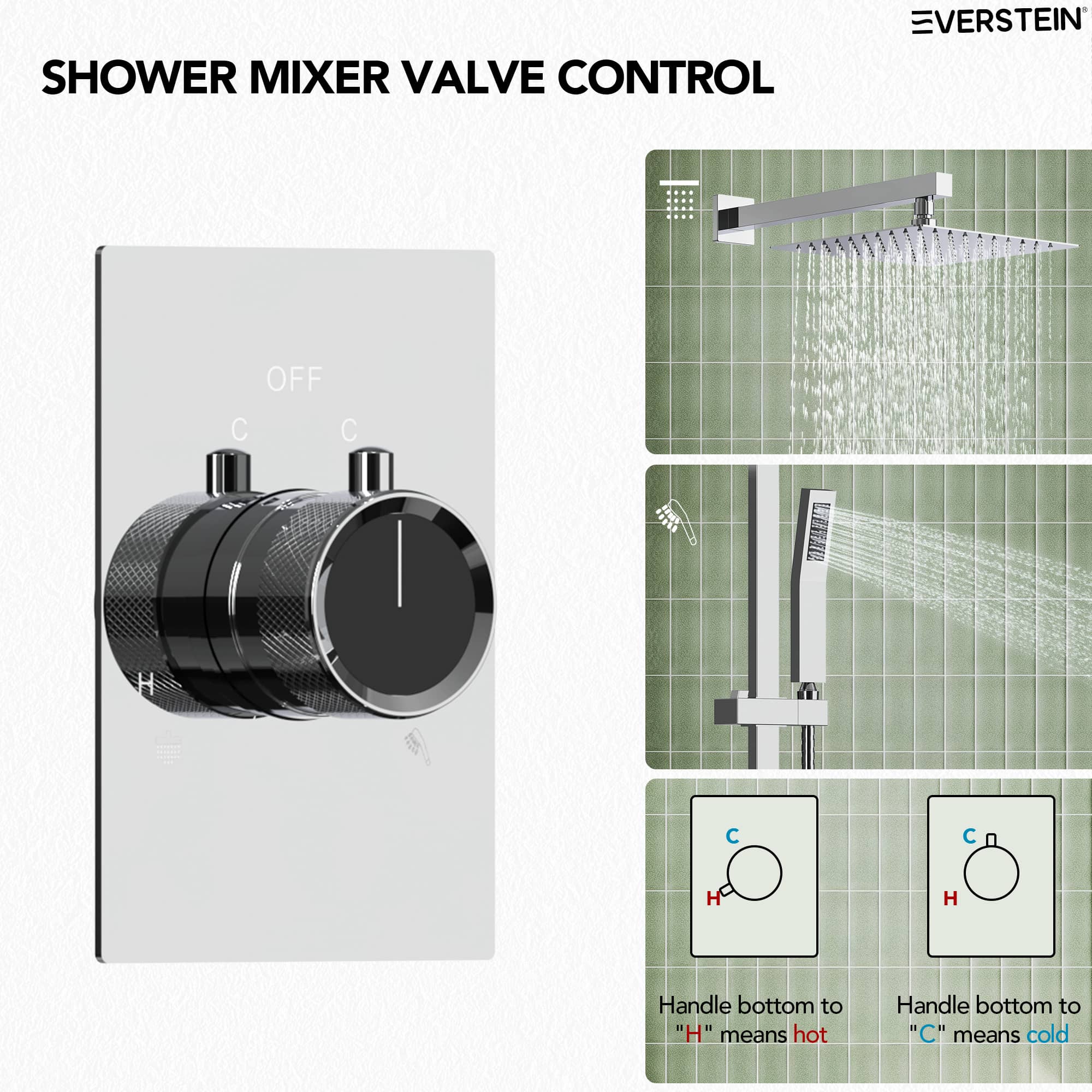 EVERSTEIN SFS-1036-CH10 Showerhead-Bar-Panels - View #6