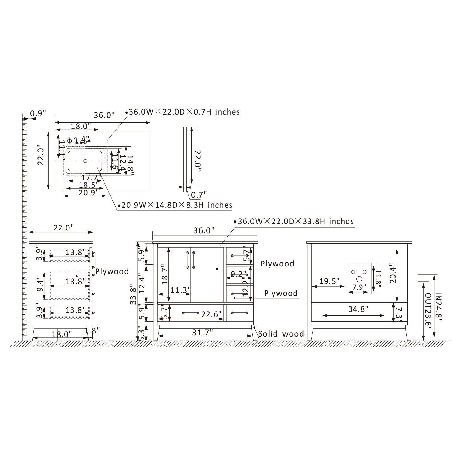 Altair 541036-RG-CA-NM Bath-Vanity-Combo - View #10