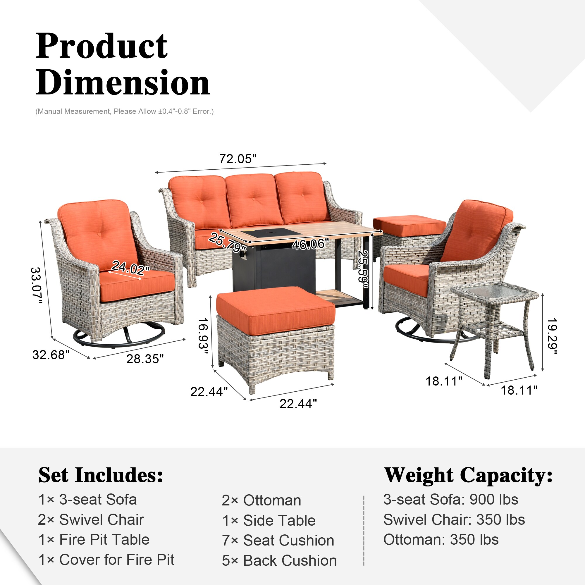 Ovios RFP11PD8-6Y Patio-Conversation-Sets - View #7