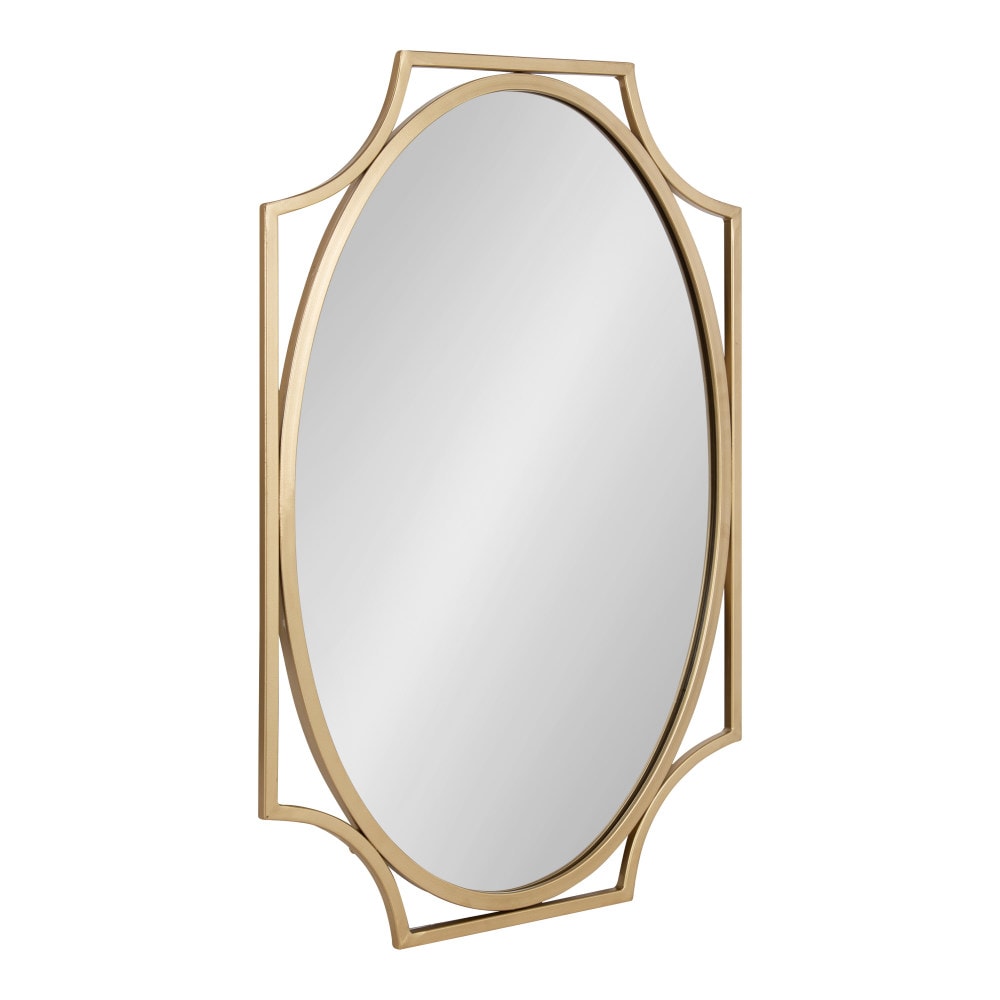 Kate and Laurel 222818 Rateau 20.00-in W x 30.00-in H Oval Gold Framed Wall Mirror