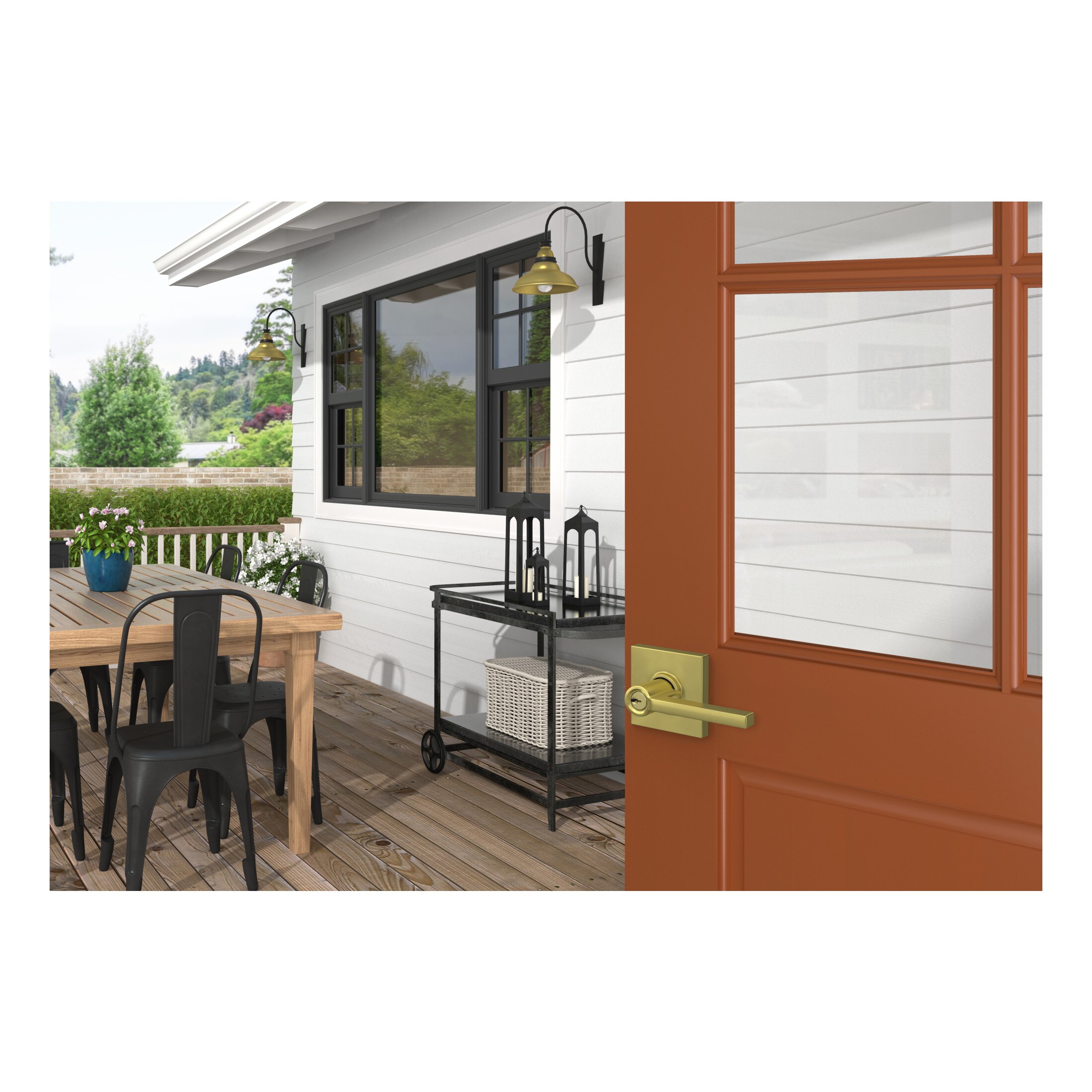 Schlage F51A LAT 608 COL G Door-Handles - View #2