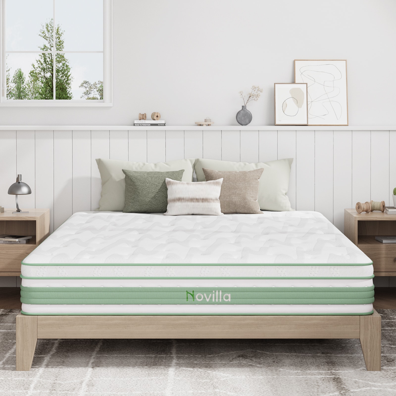 Novilla LW-12-Q-NV02 12-in Medium Queen Hybrid Memory Foam/Coil Blend Mattress in a Box