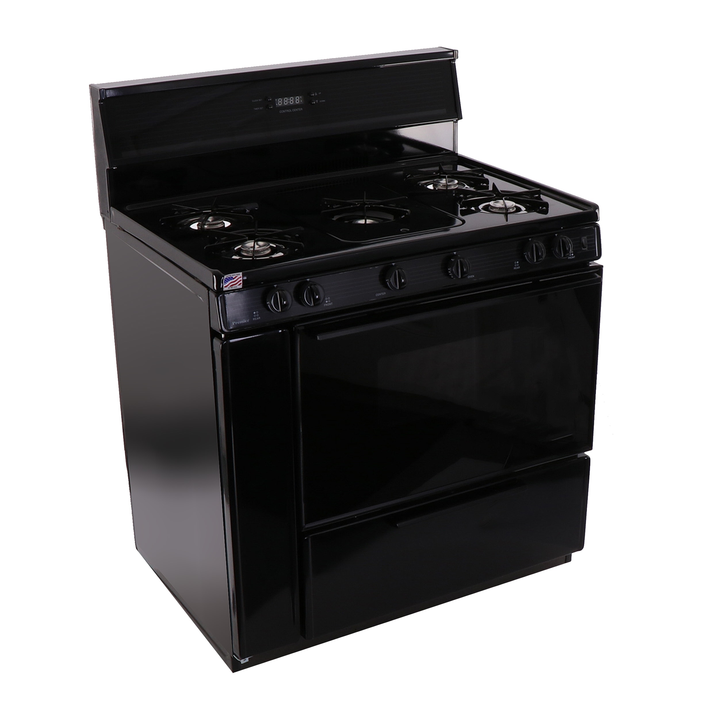 Premier 36-in 5 Burners 3.9-cu ft Freestanding Natural Gas Range (Black ...