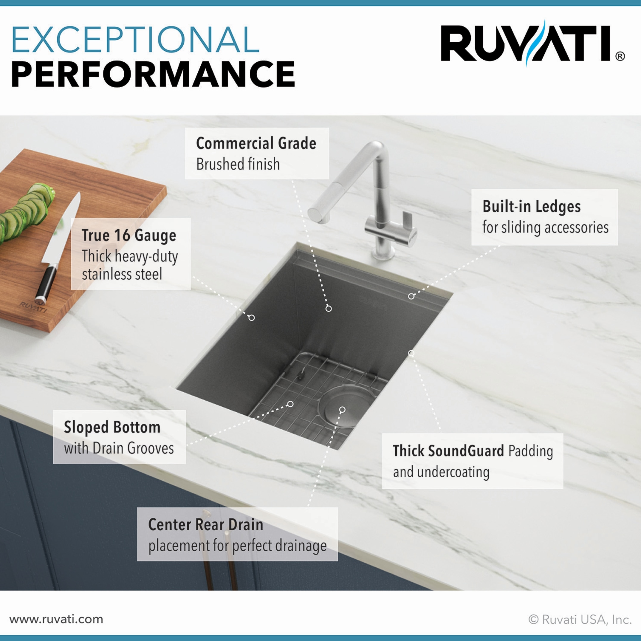 Ruvati RVH8316 Kitchen-Sinks - View #6