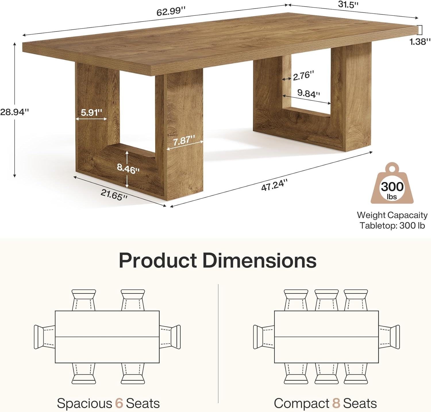 Tribesigns LWOYJL-RR0002X Dining-Tables - View #6