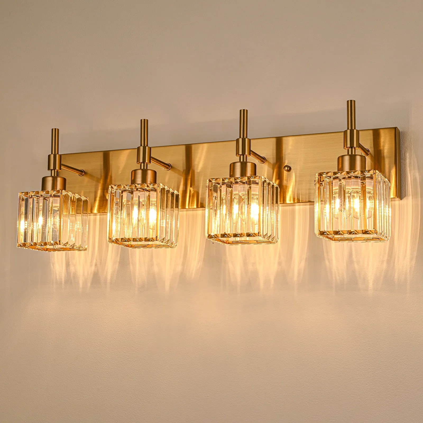 LLHZSY CL-1061793 25.98-in 4 -Light Brushed Gold Mid-century Vanity light