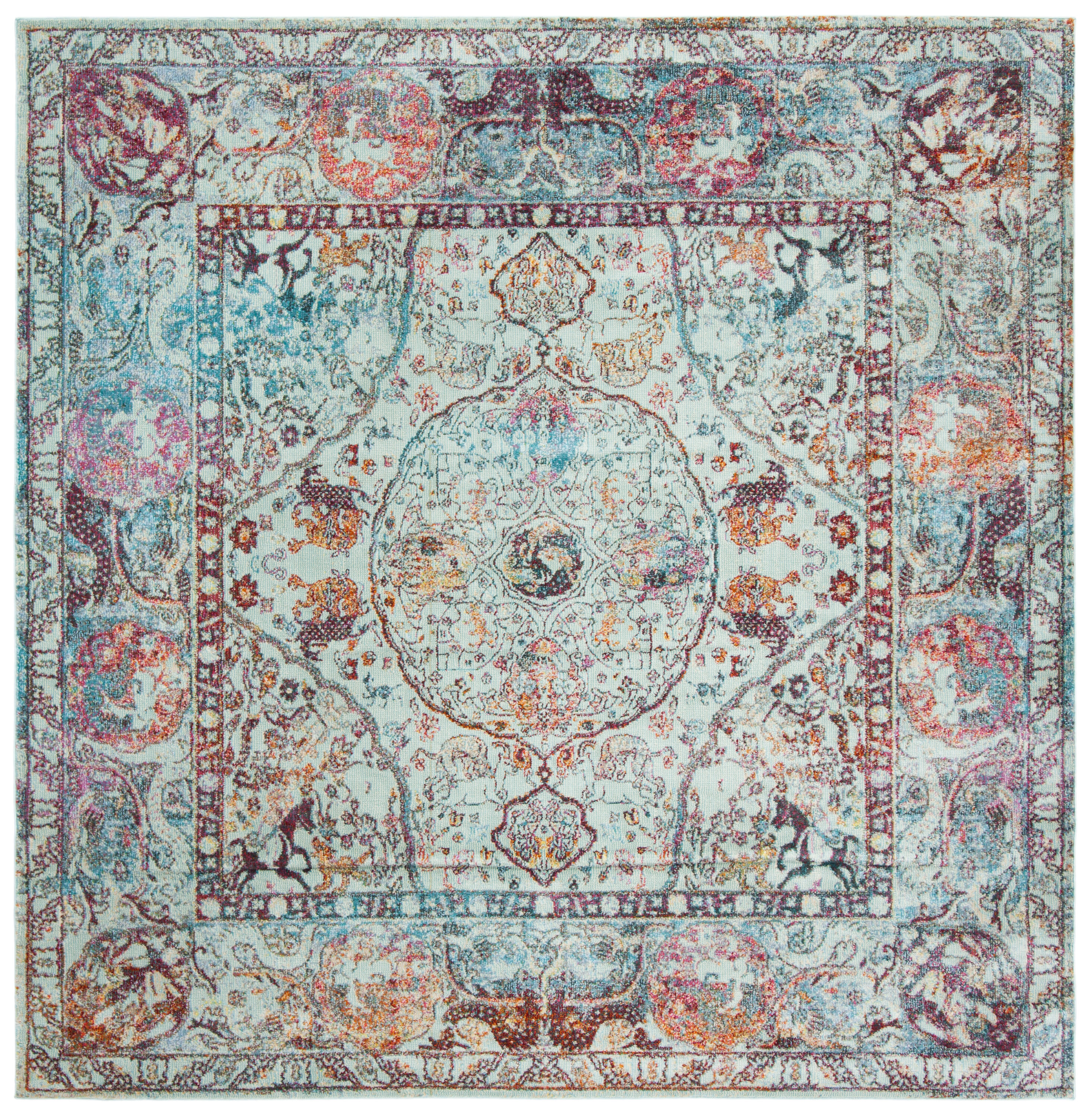 Safavieh Luxor 330K Turquoise Aqua 7 X 7 Area Rug