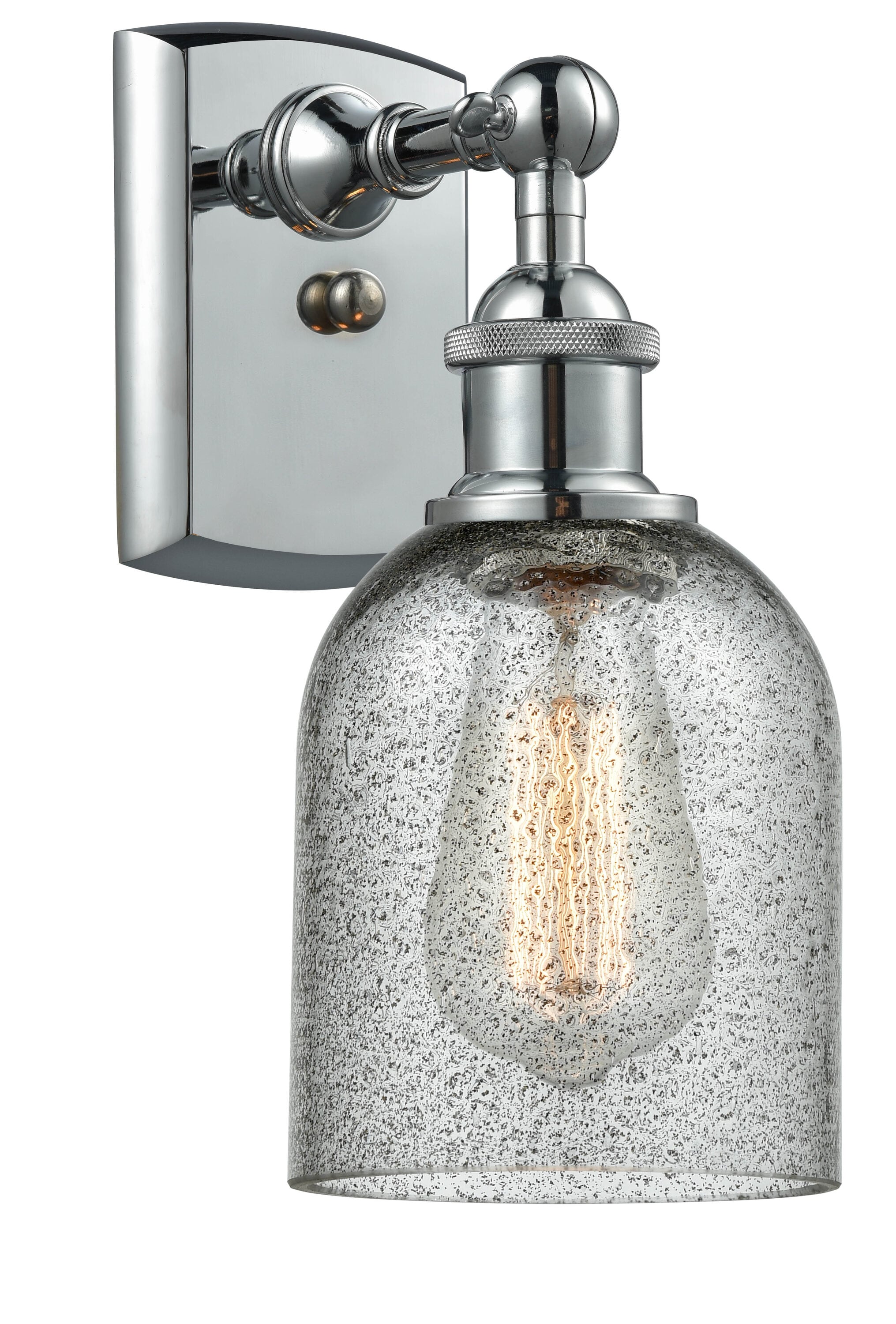 Caledonia 5-in W 1-Light Polished Chrome Industrial Incandescent Wall Sconce | - Innovations Lighting 516-1W-PC-G257