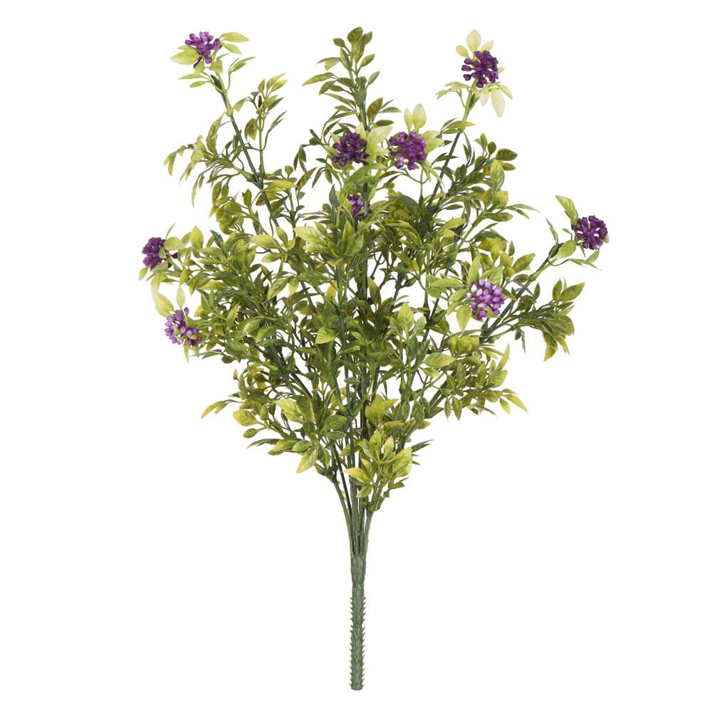 Vickerman FQ180402 17-in Green, Purple Indoor Mixed Greenery Artificial Plant