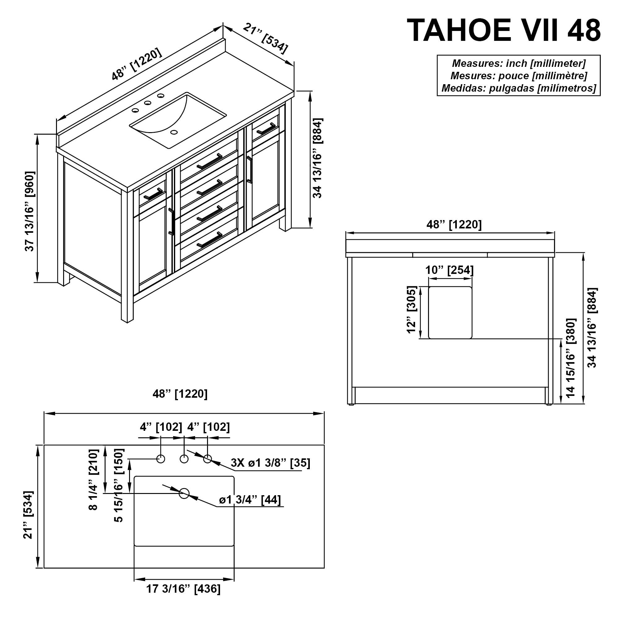 OVE Decors Tahoe 48-in Water Oak Undermount Single Sink Bathroom Vanity ...