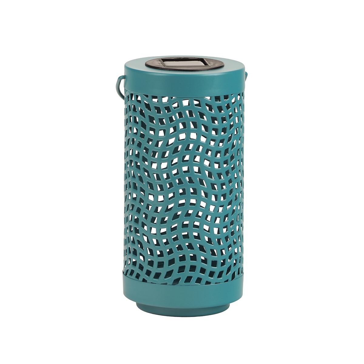 Style Selections A06-1028S 5-in x 10.5-in Blue Metal Solar Outdoor Decorative Lantern