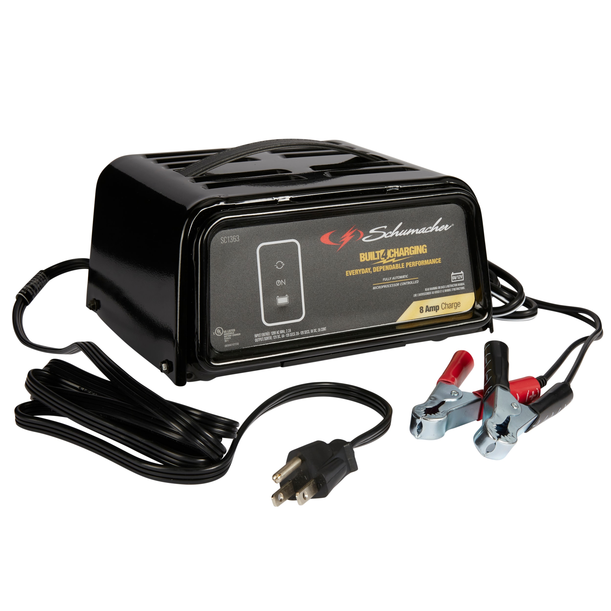Schumacher Electric 8-Amp 6/12-Volt Car Battery Charger in the Car