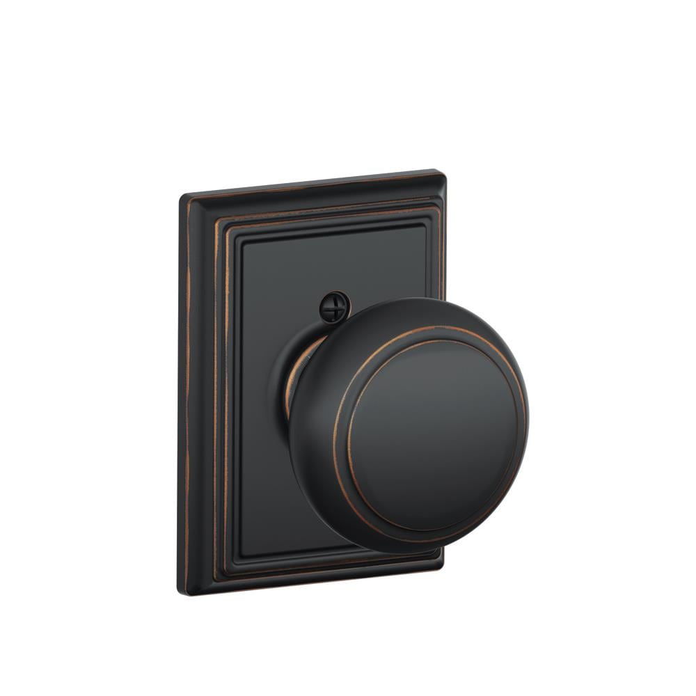 Schlage F170AND716ADD F Series Aged Bronze Interior Dummy Door Knob